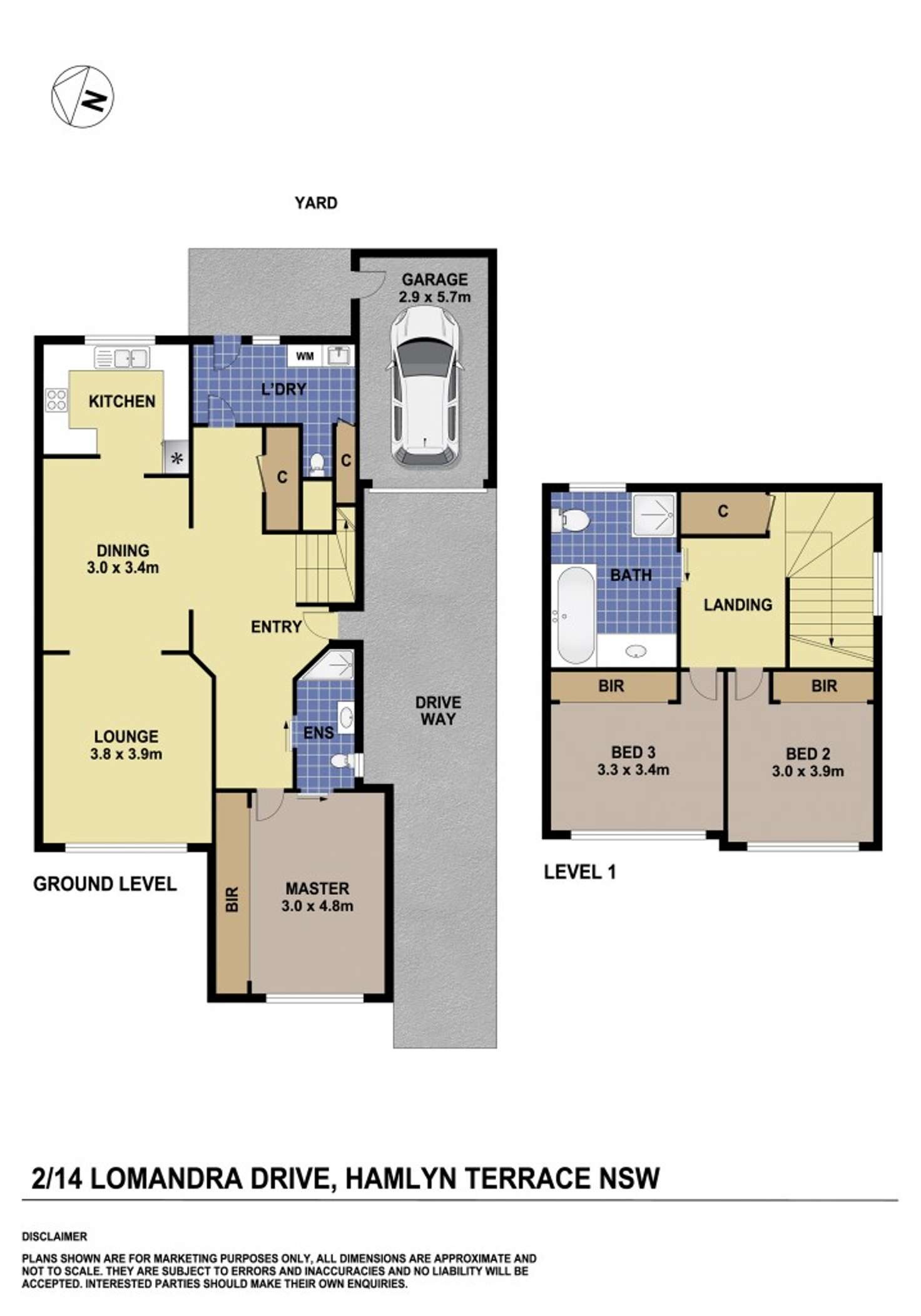 Floorplan of Homely townhouse listing, 2/14 Lomandra Terrace, Hamlyn Terrace NSW 2259