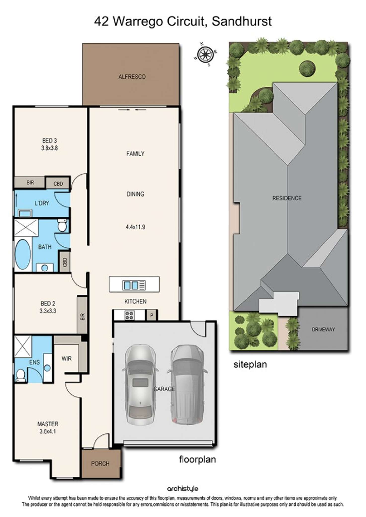 Floorplan of Homely house listing, 42 Warrego Circuit,, Sandhurst VIC 3977