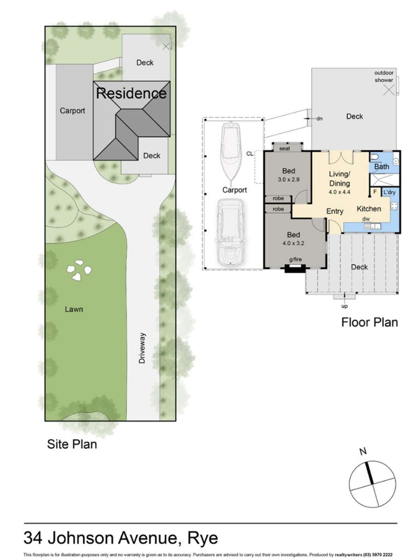 Floorplan of Homely house listing, 34 Johnson Avenue, Rye VIC 3941