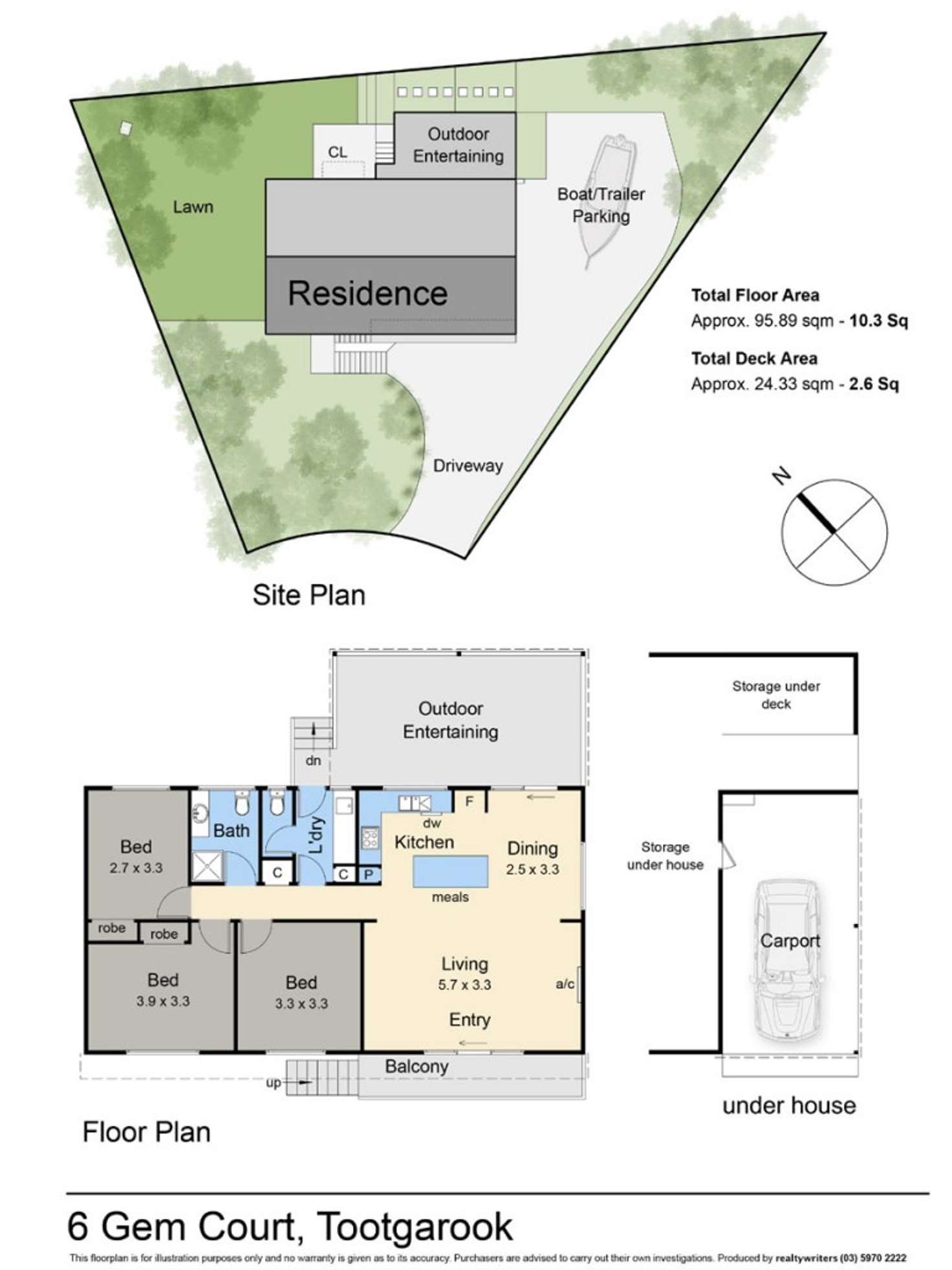 Floorplan of Homely house listing, 6 Gem Court, Tootgarook VIC 3941