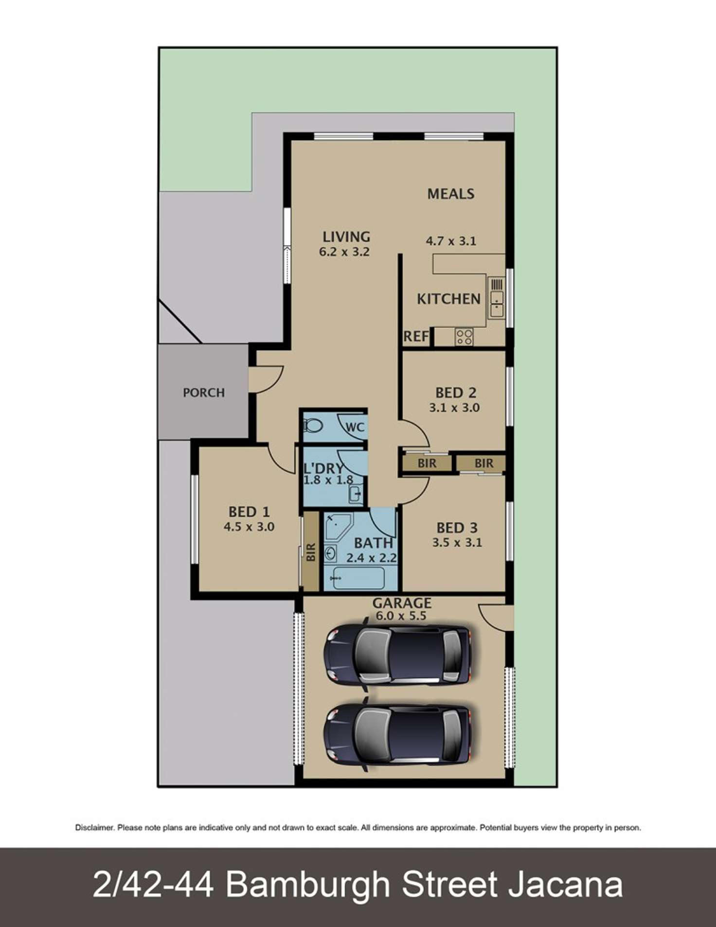 Floorplan of Homely unit listing, 2/42-44 Bamburgh Street, Jacana VIC 3047