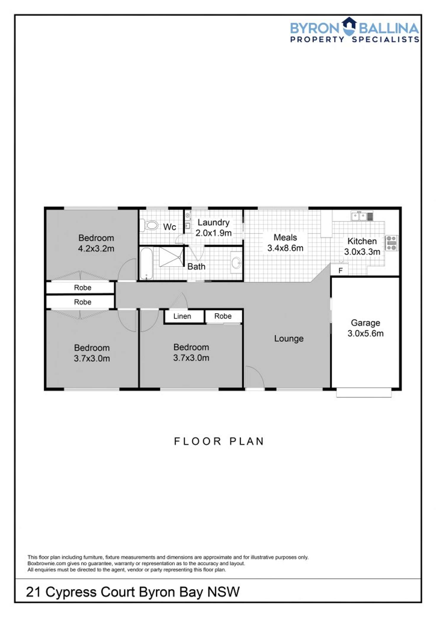 Floorplan of Homely house listing, 21 Cypress Court, Byron Bay NSW 2481