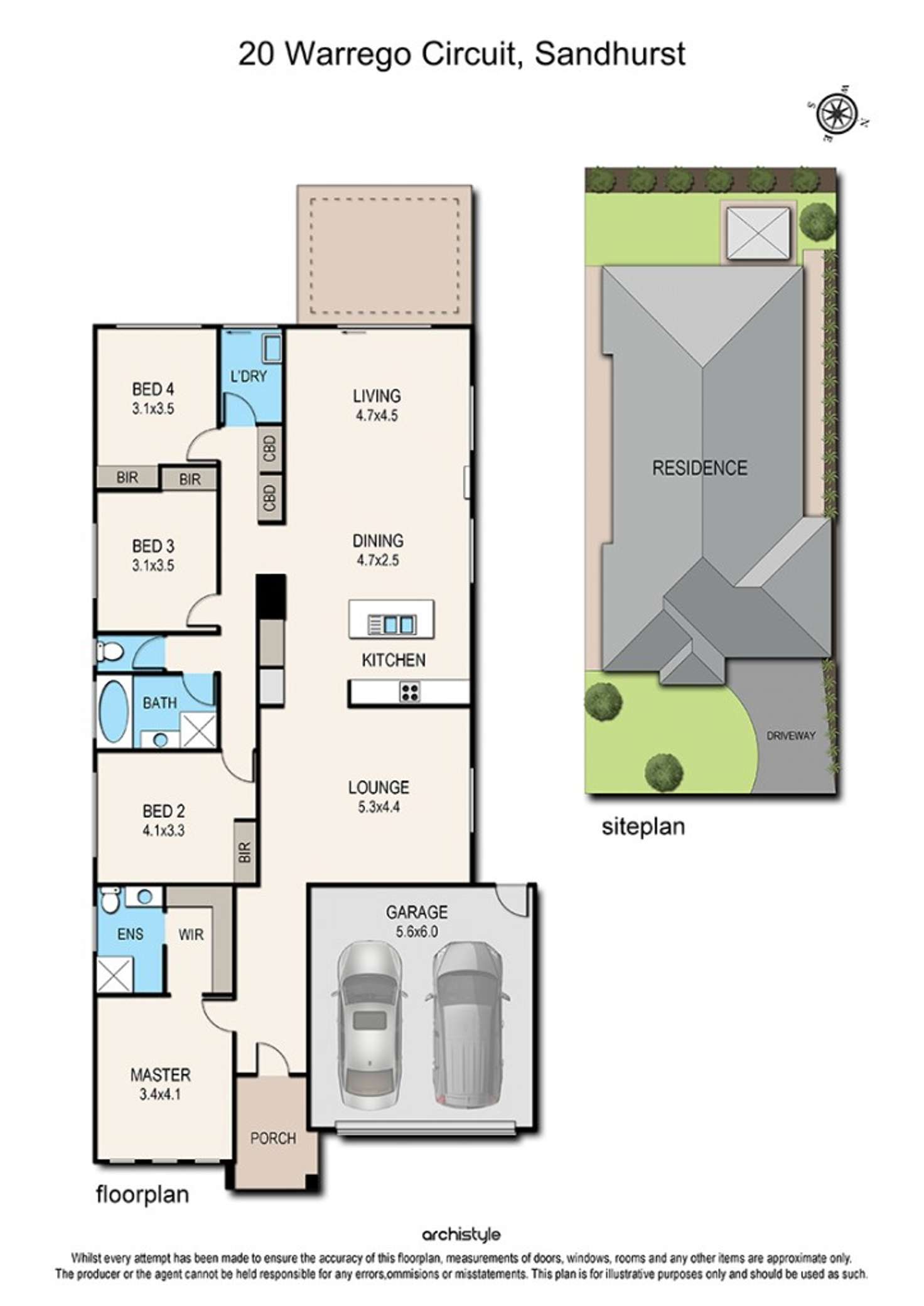 Floorplan of Homely house listing, 20 Warrego Circuit, Sandhurst VIC 3977