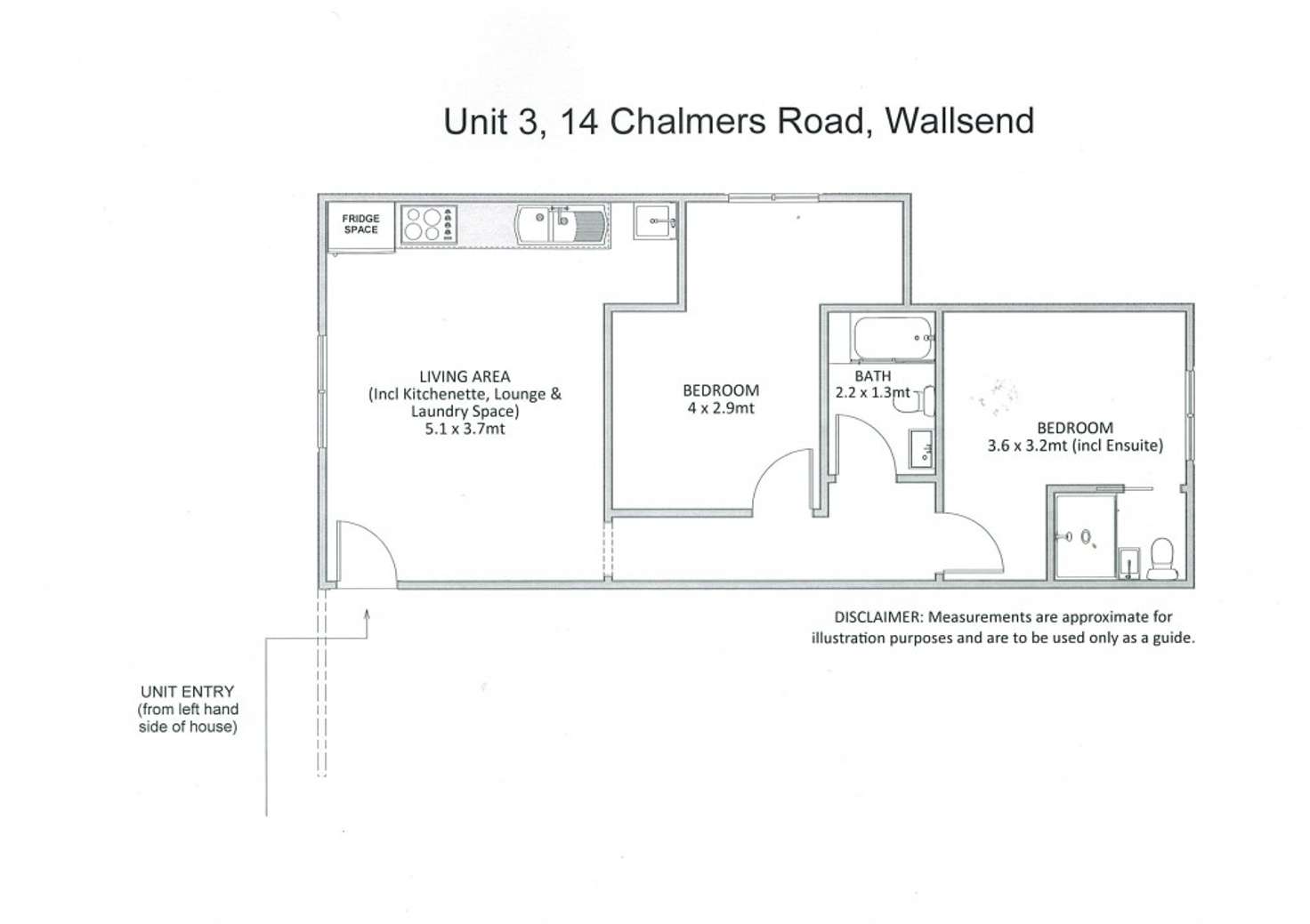 Floorplan of Homely unit listing, 3/14 Chalmers Road, Wallsend NSW 2287