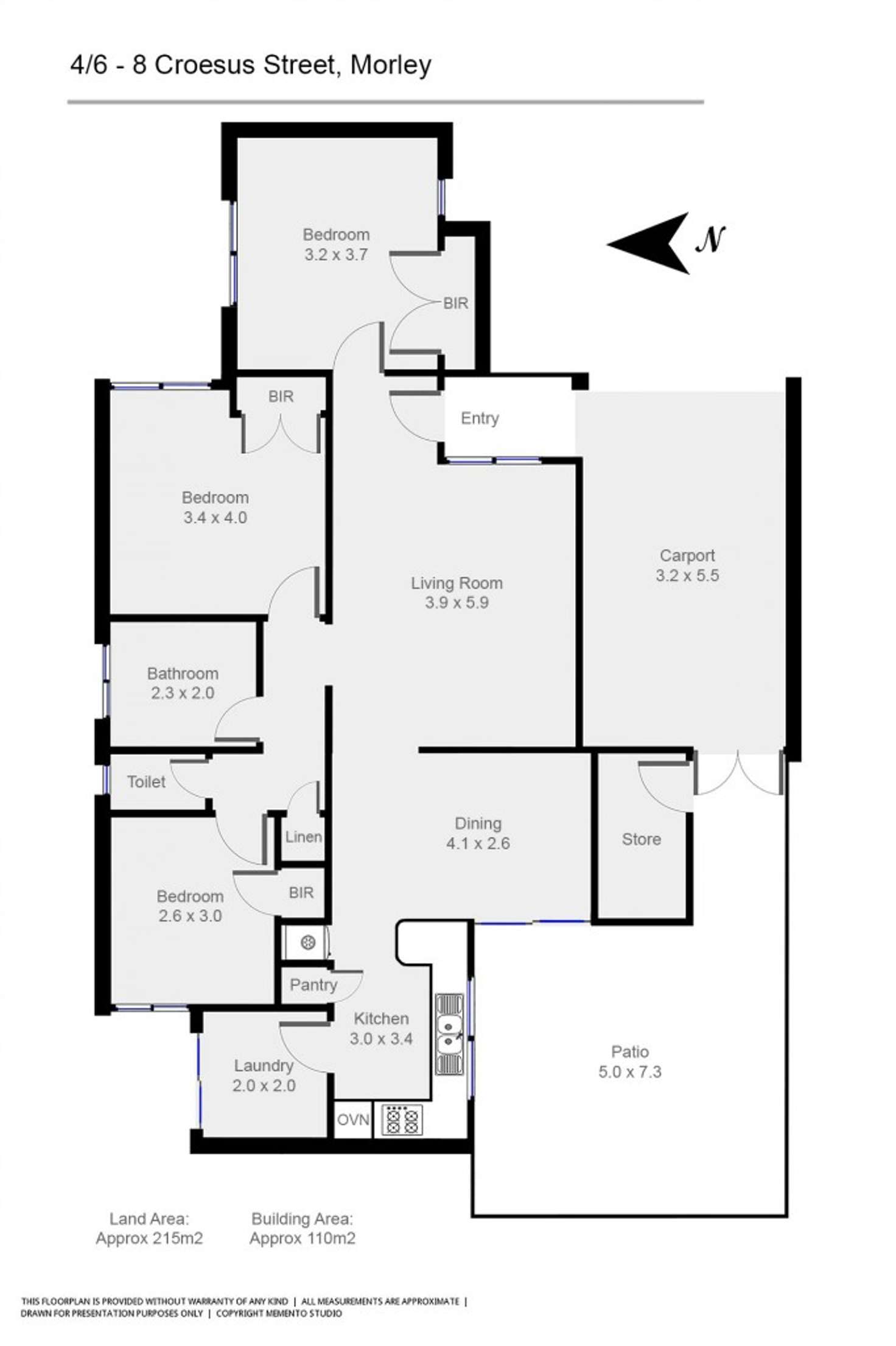Floorplan of Homely unit listing, 4/6-8 Croesus Street, Morley WA 6062