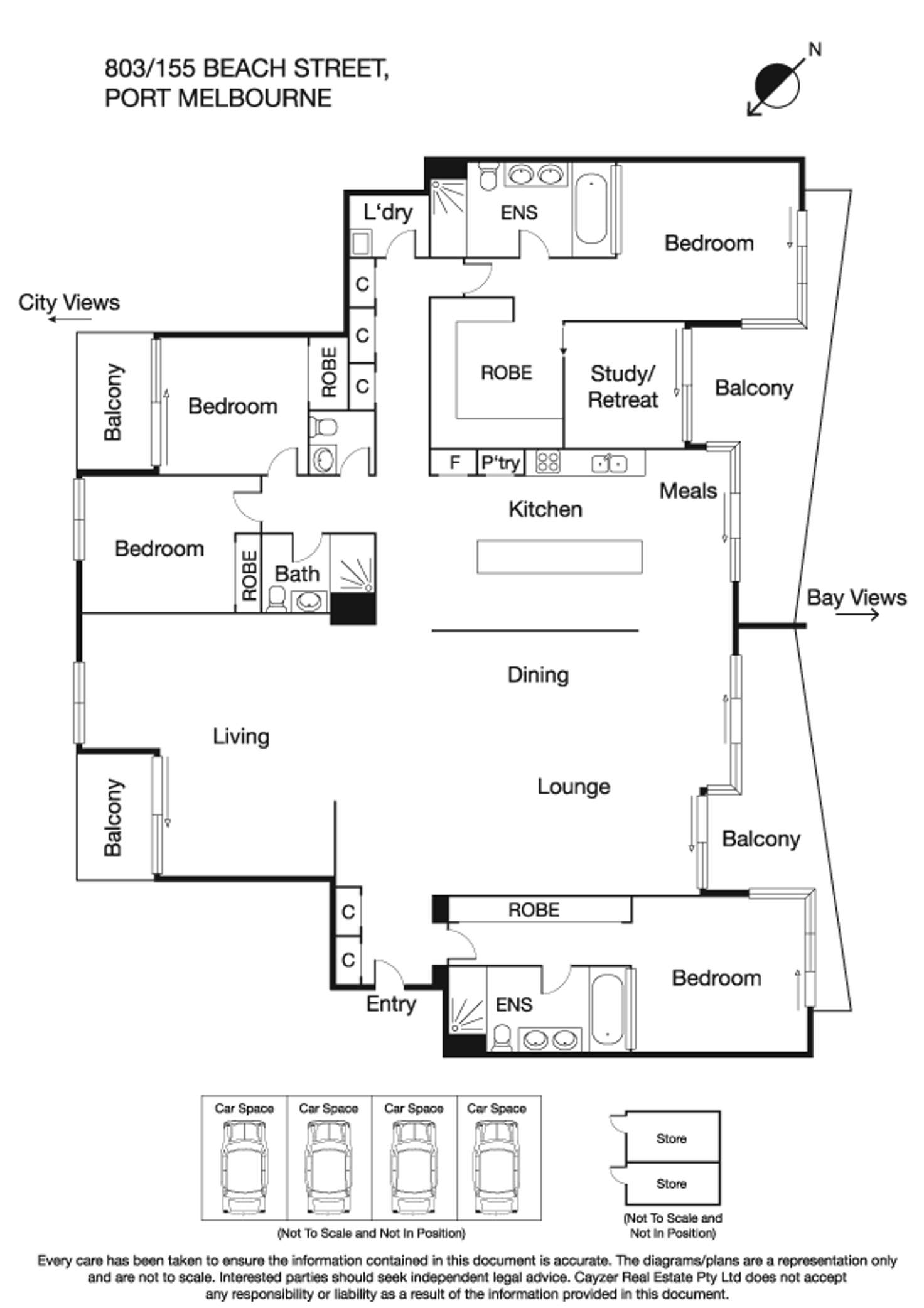 Floorplan of Homely apartment listing, 803/155 Beach Street, Port Melbourne VIC 3207