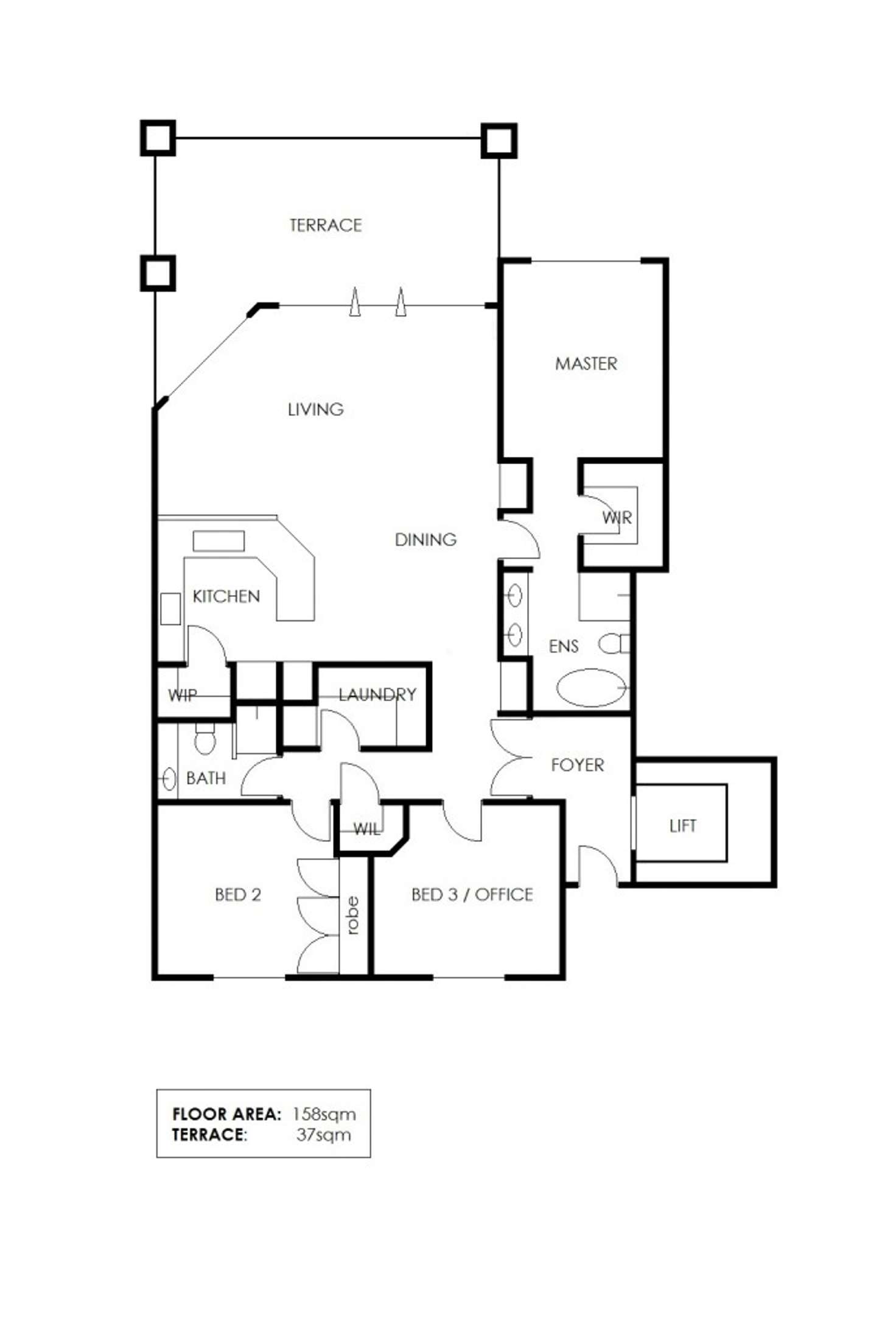 Floorplan of Homely apartment listing, 28/1 Corkhill Street, North Fremantle WA 6159