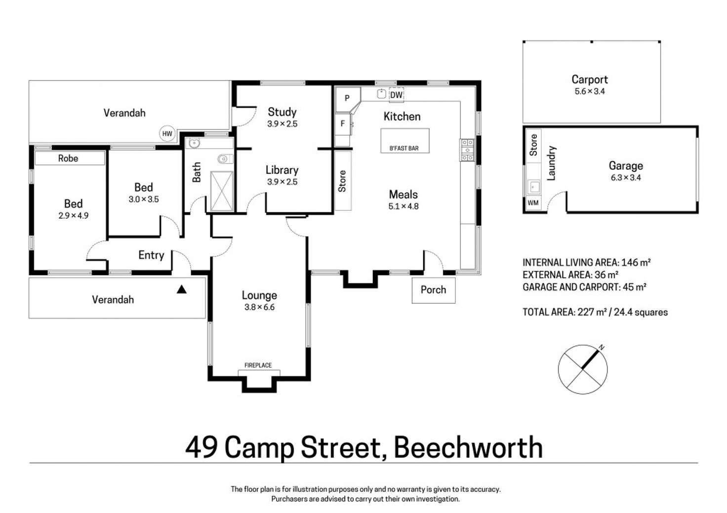 Floorplan of Homely house listing, 49 Camp Street, Beechworth VIC 3747