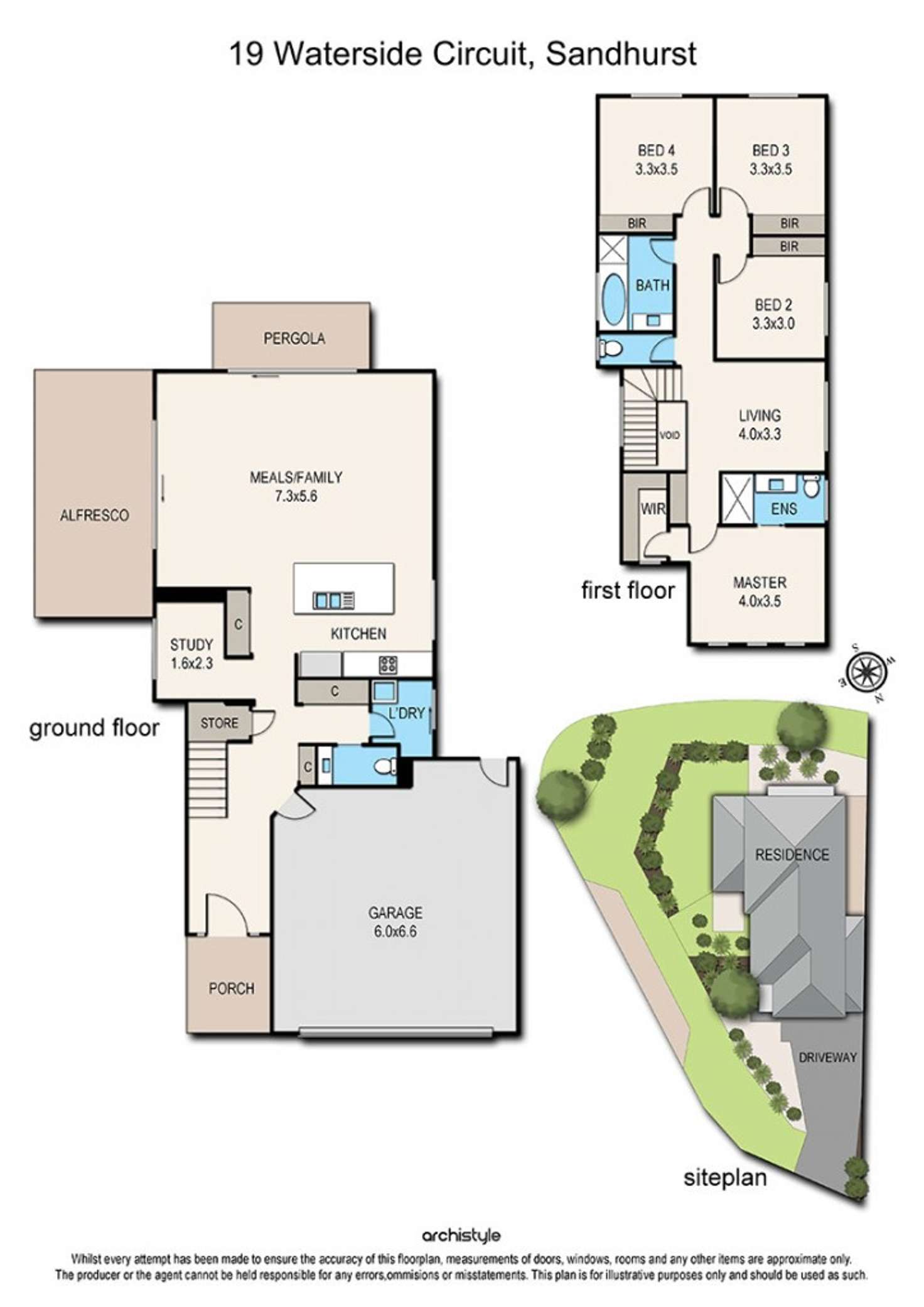 Floorplan of Homely house listing, 19 Waterside Circuit, Sandhurst VIC 3977