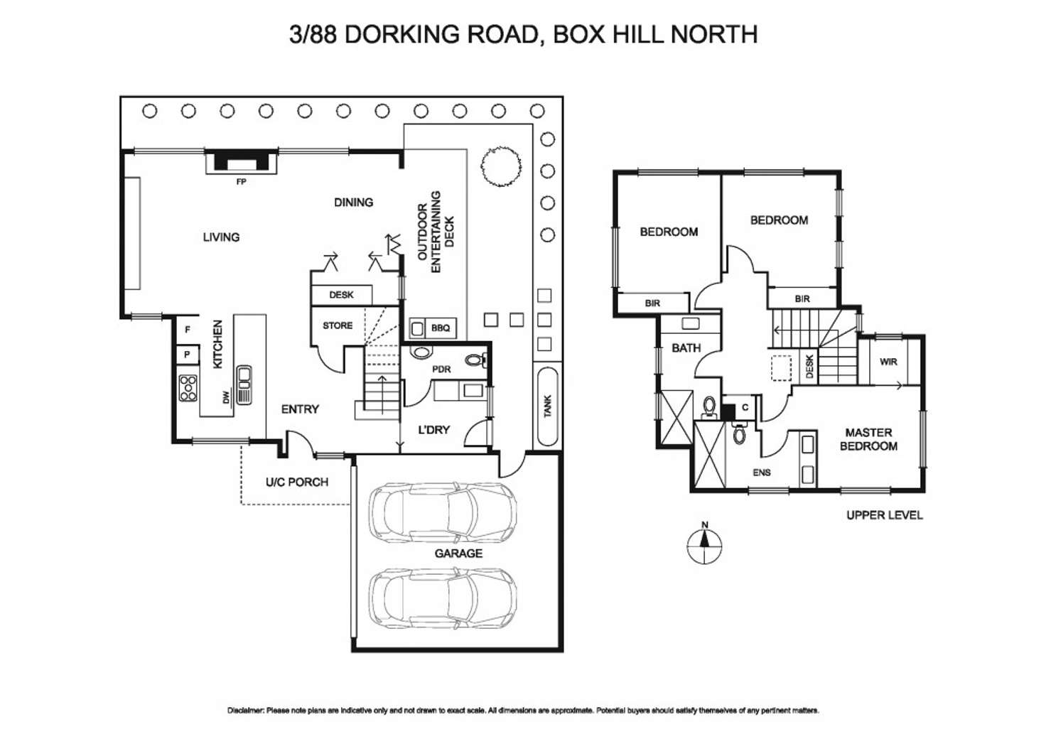 Floorplan of Homely townhouse listing, 3/88 Dorking Road, Box Hill North VIC 3129