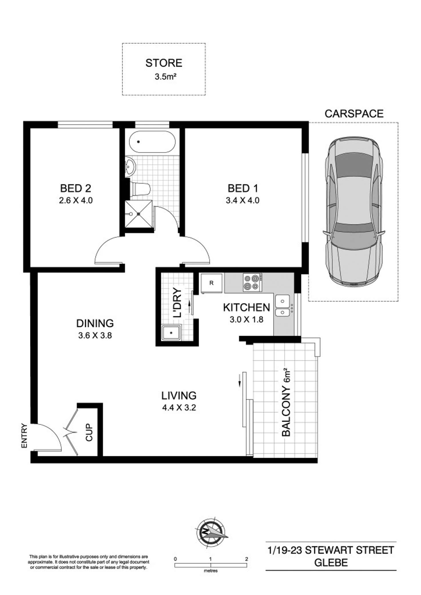 Floorplan of Homely apartment listing, 1/19-23 Stewart Street, Glebe NSW 2037