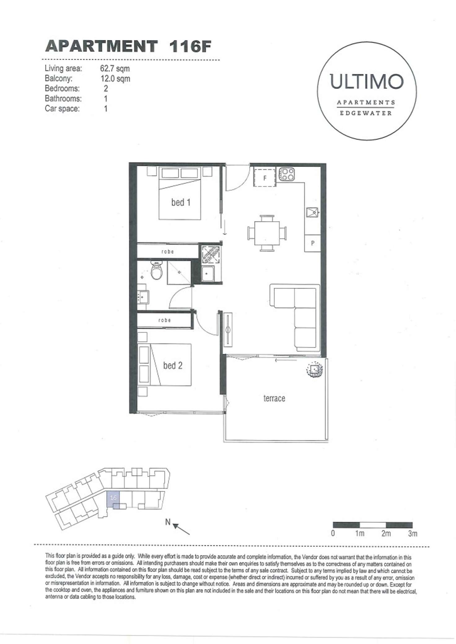 Floorplan of Homely apartment listing, 116/54 La Scala Avenue, Maribyrnong VIC 3032