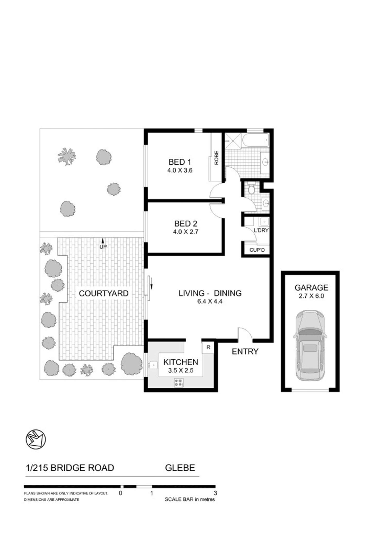 Floorplan of Homely apartment listing, 1/215 Bridge Road, Glebe NSW 2037