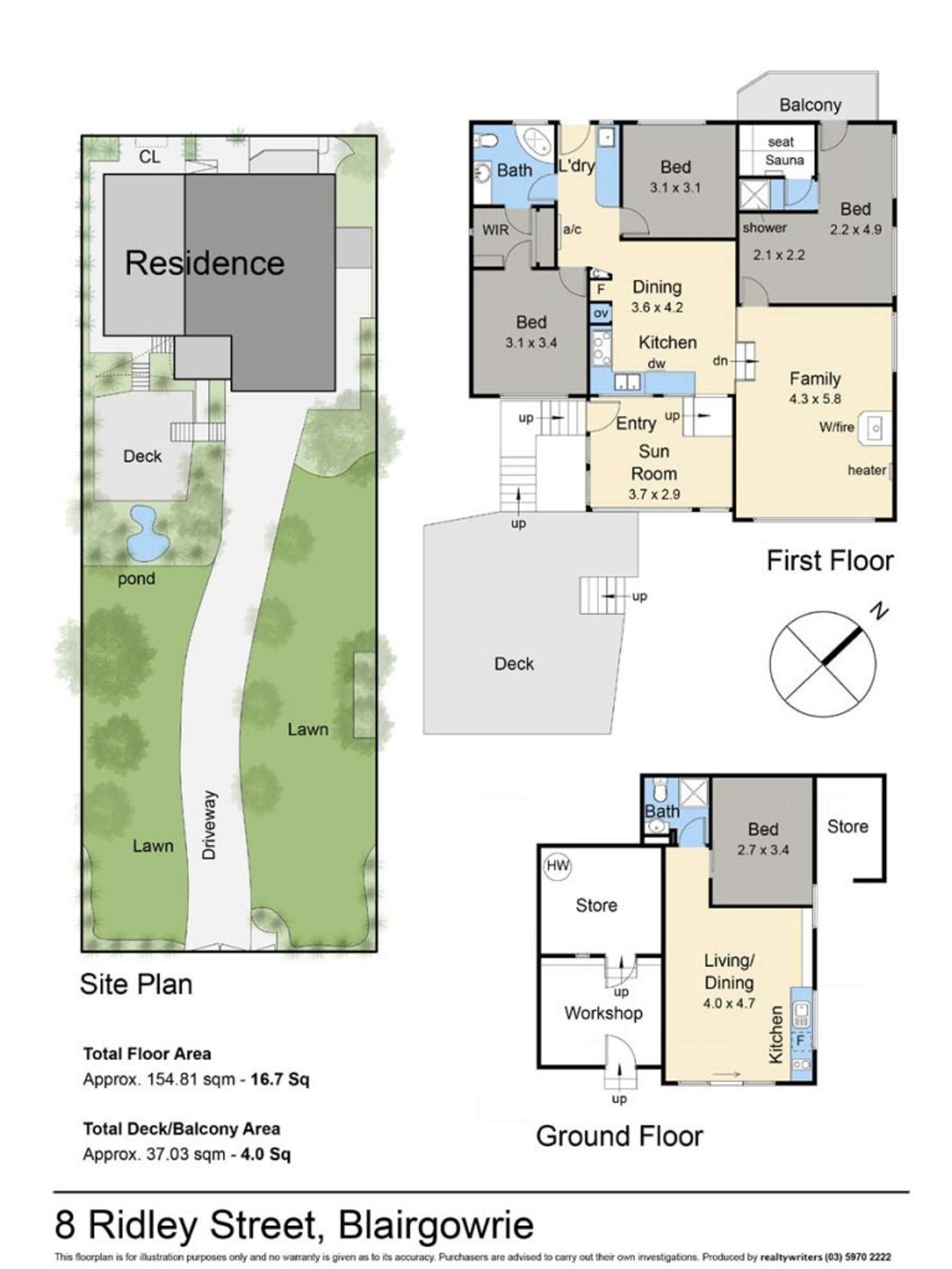 Floorplan of Homely house listing, 8 Ridley Street, Blairgowrie VIC 3942