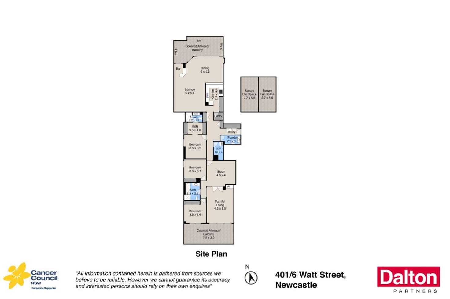 Floorplan of Homely apartment listing, 401/6 Watt Street, Newcastle NSW 2300