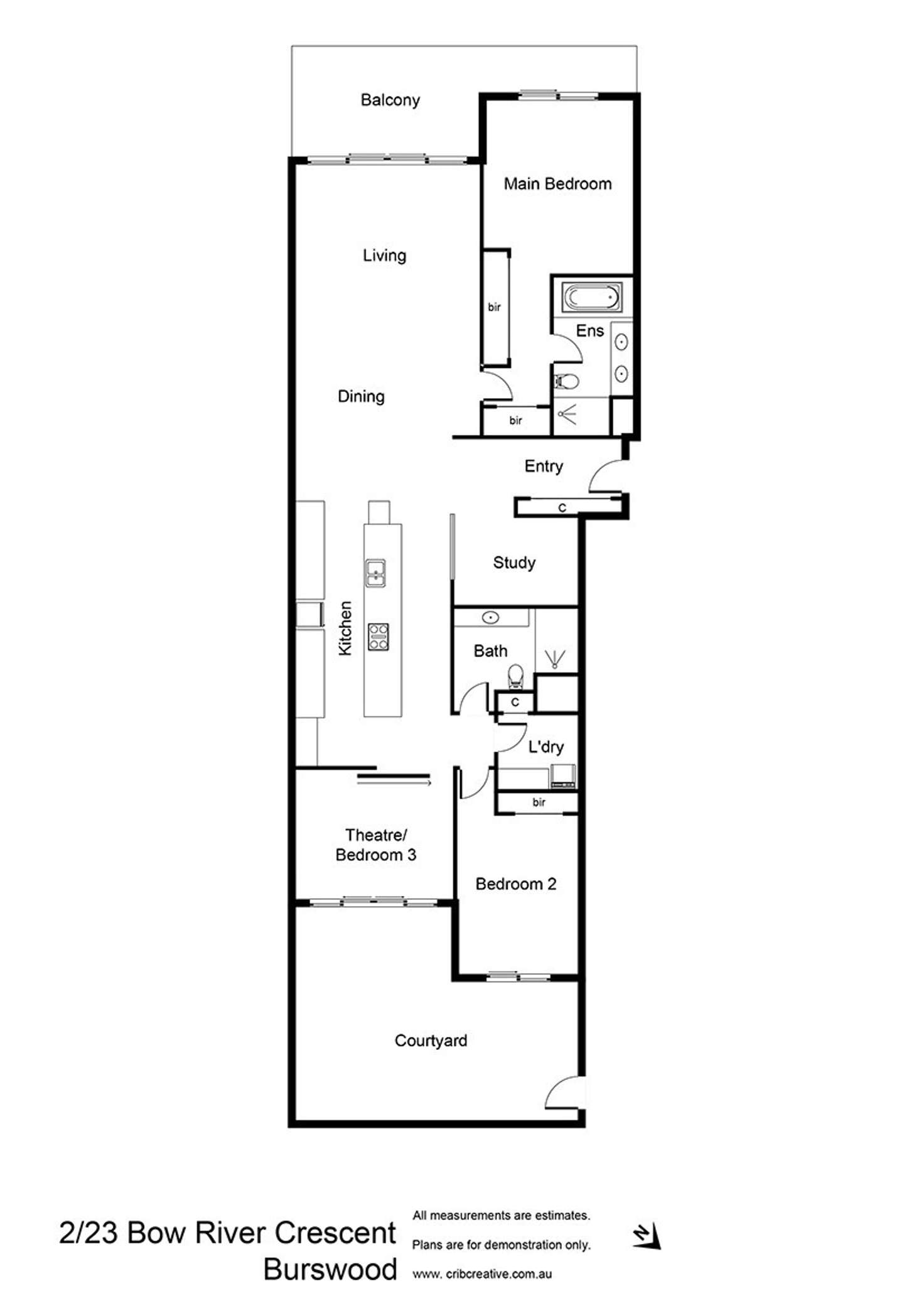 Floorplan of Homely apartment listing, 2/23 Bow River Crescent, Burswood WA 6100