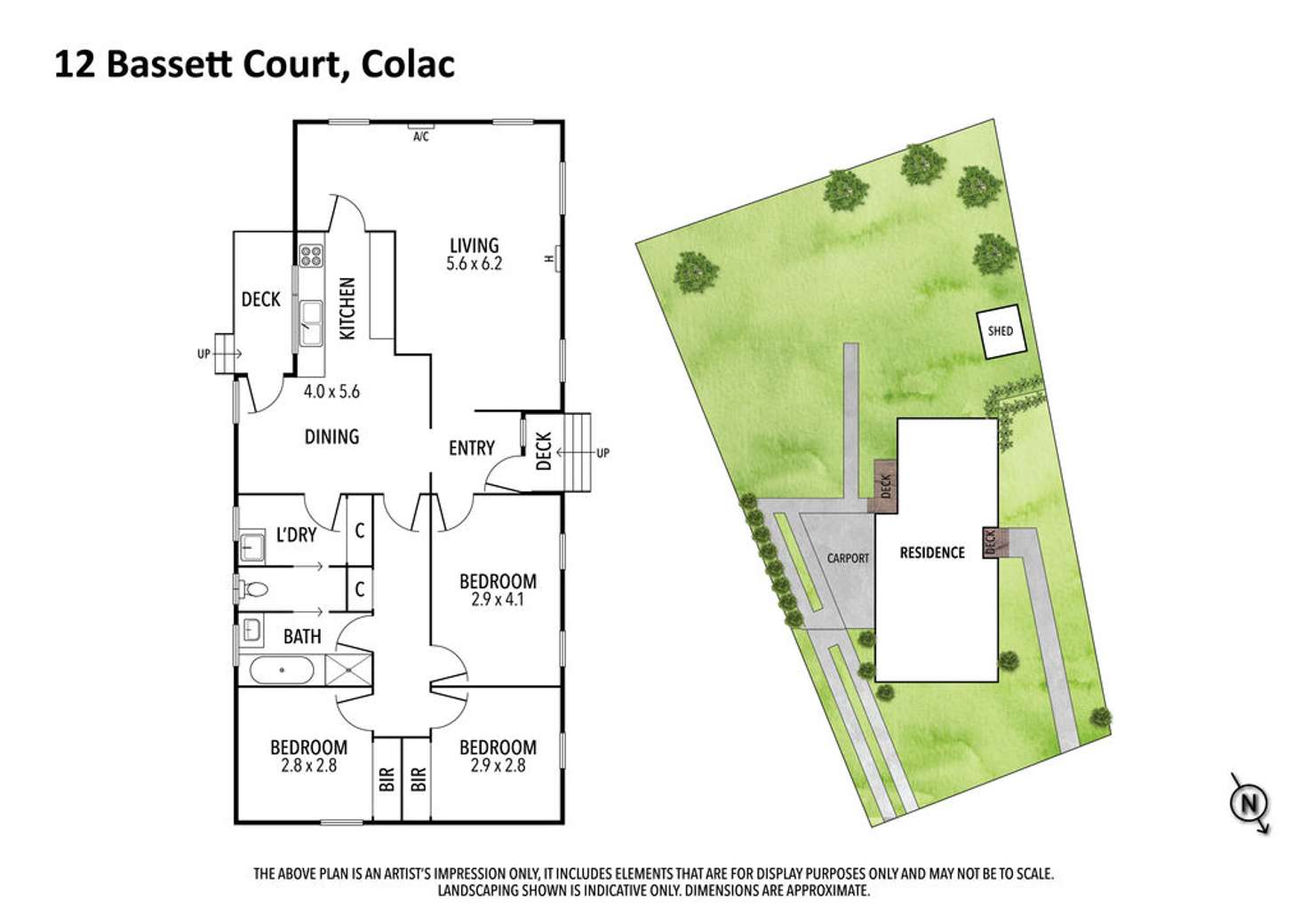 Floorplan of Homely house listing, 12 Bassett Court, Colac VIC 3250