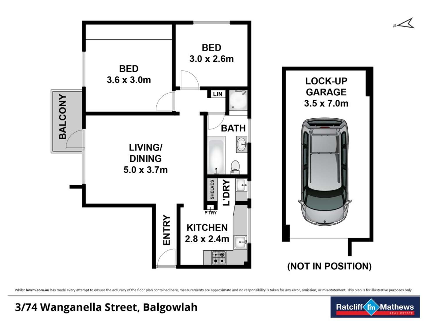 Floorplan of Homely unit listing, 3/74 Wanganella Street, Balgowlah NSW 2093