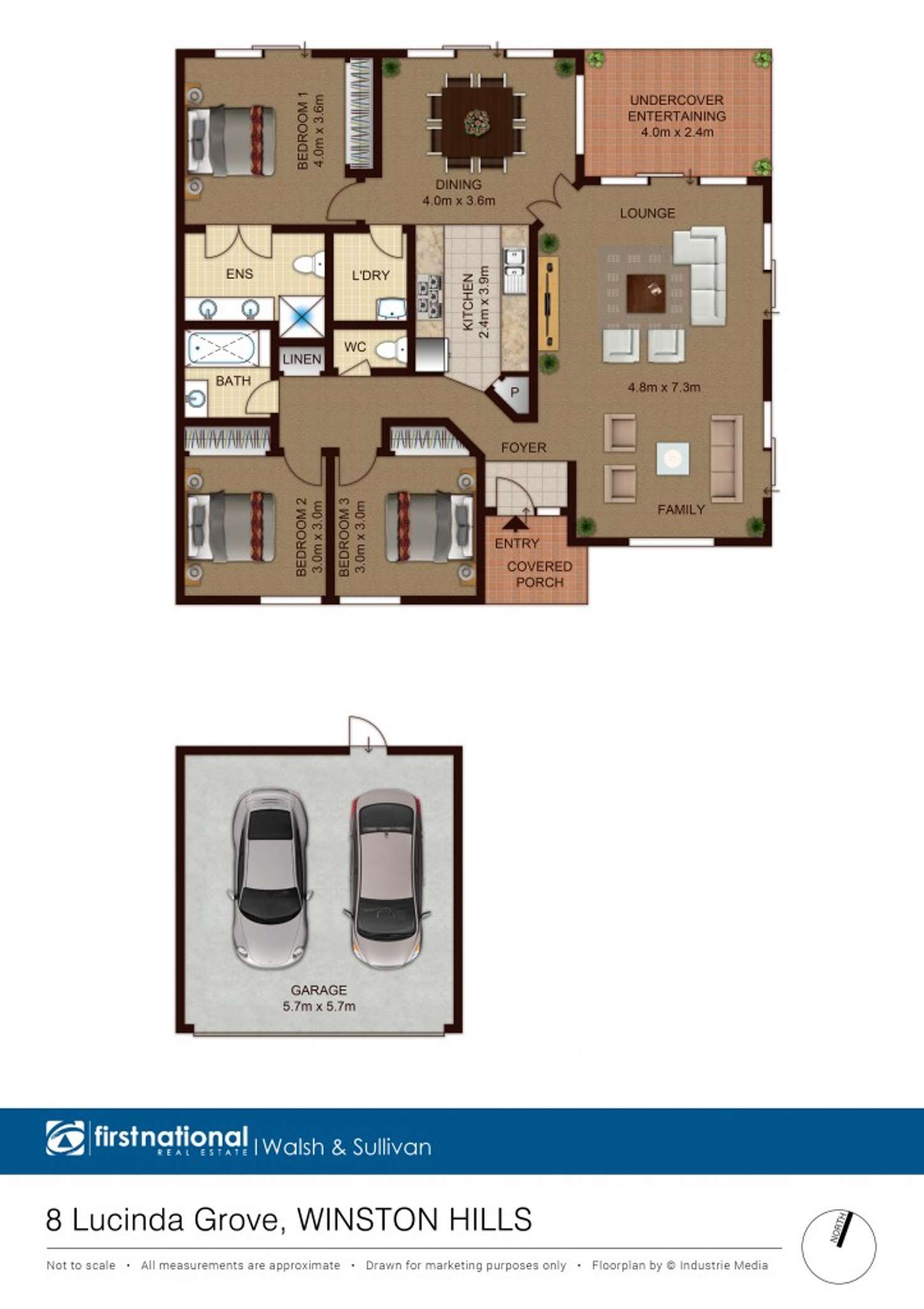Floorplan of Homely house listing, 8 Lucinda Grove, Winston Hills NSW 2153