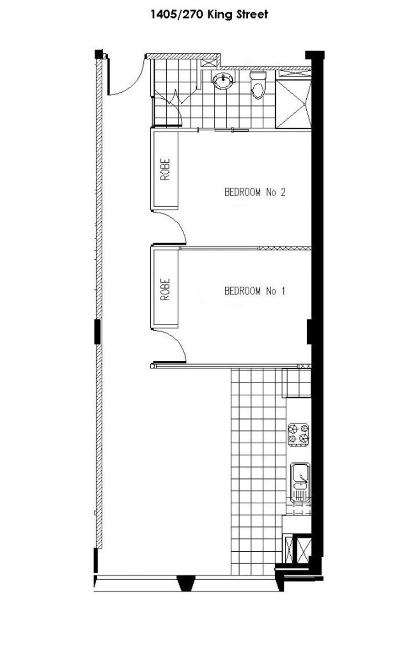 Floorplan of Homely apartment listing, 1405/270 King Street, Melbourne VIC 3000