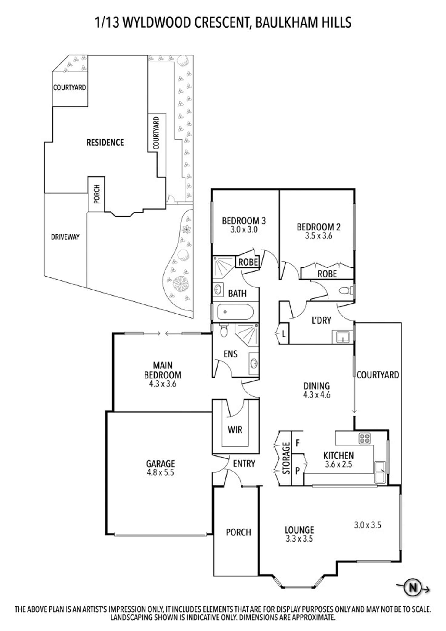 Floorplan of Homely house listing, 1/13 Wyldwood Crescent, Baulkham Hills NSW 2153