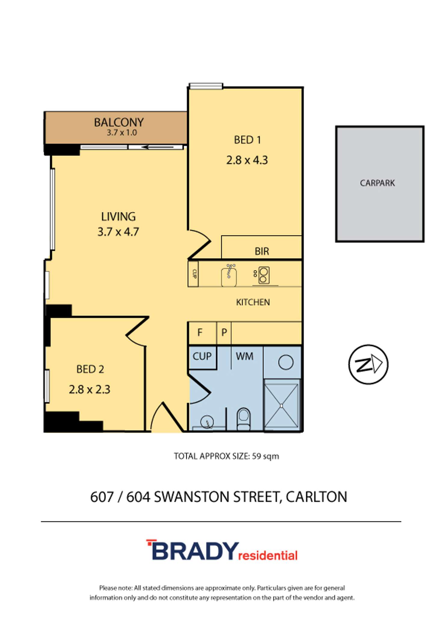 Floorplan of Homely apartment listing, 607/604 Swanston Street, Carlton VIC 3053