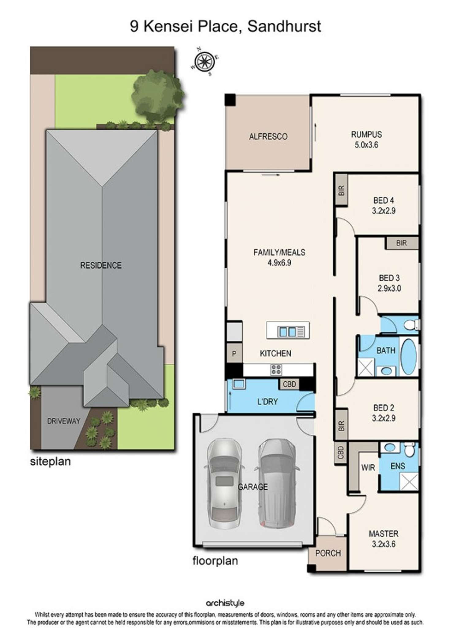 Floorplan of Homely house listing, 9 Kensei Place, Sandhurst VIC 3977