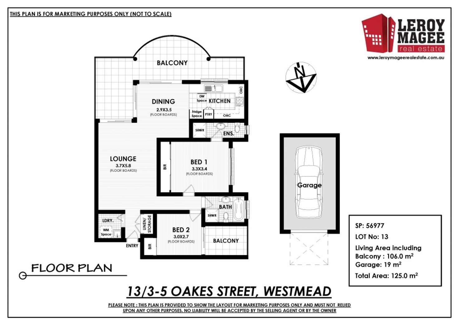 Floorplan of Homely unit listing, 13/3-5 Oakes Street, Westmead NSW 2145