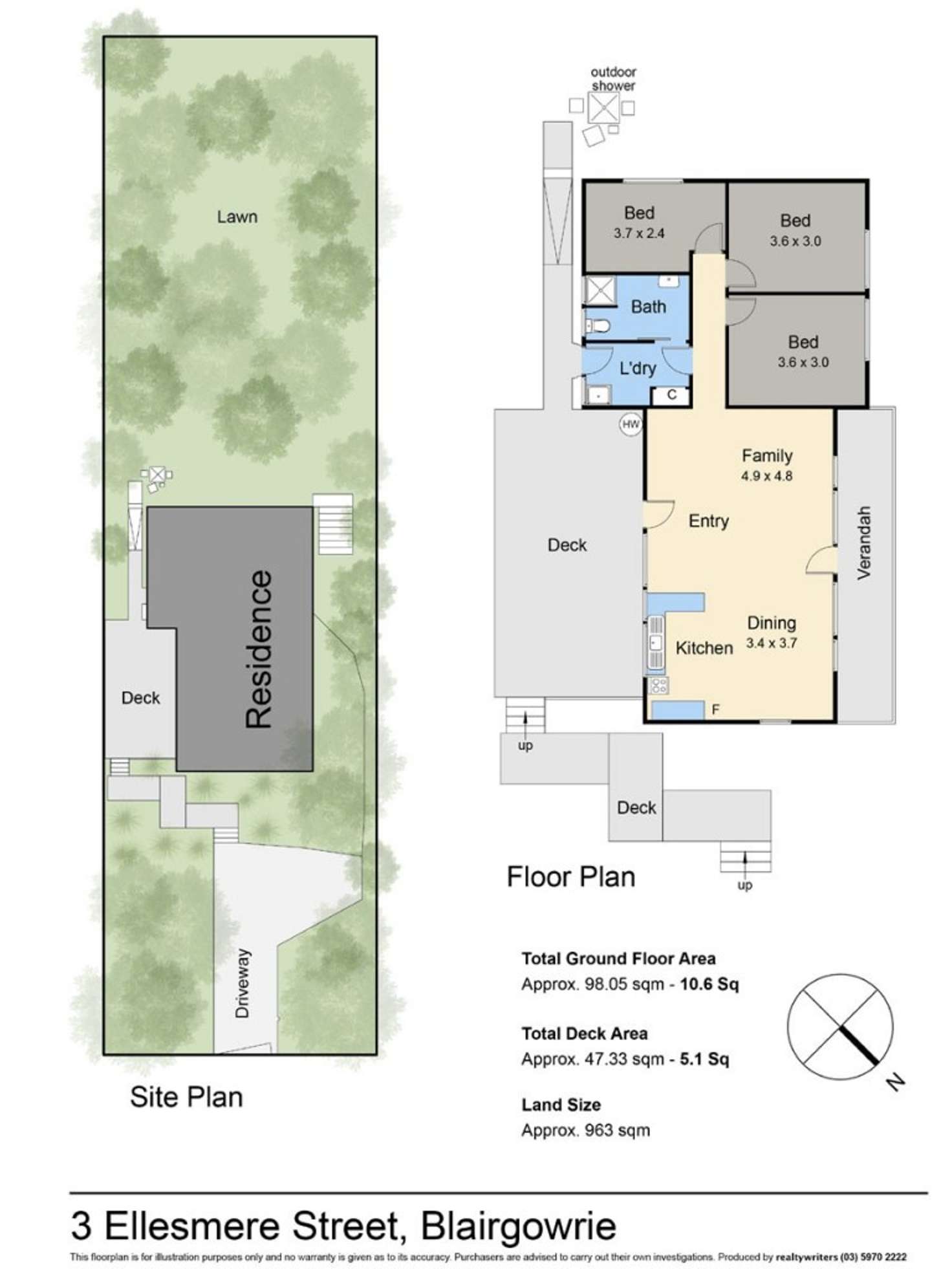 Floorplan of Homely house listing, 3 Ellesmere Street, Blairgowrie VIC 3942