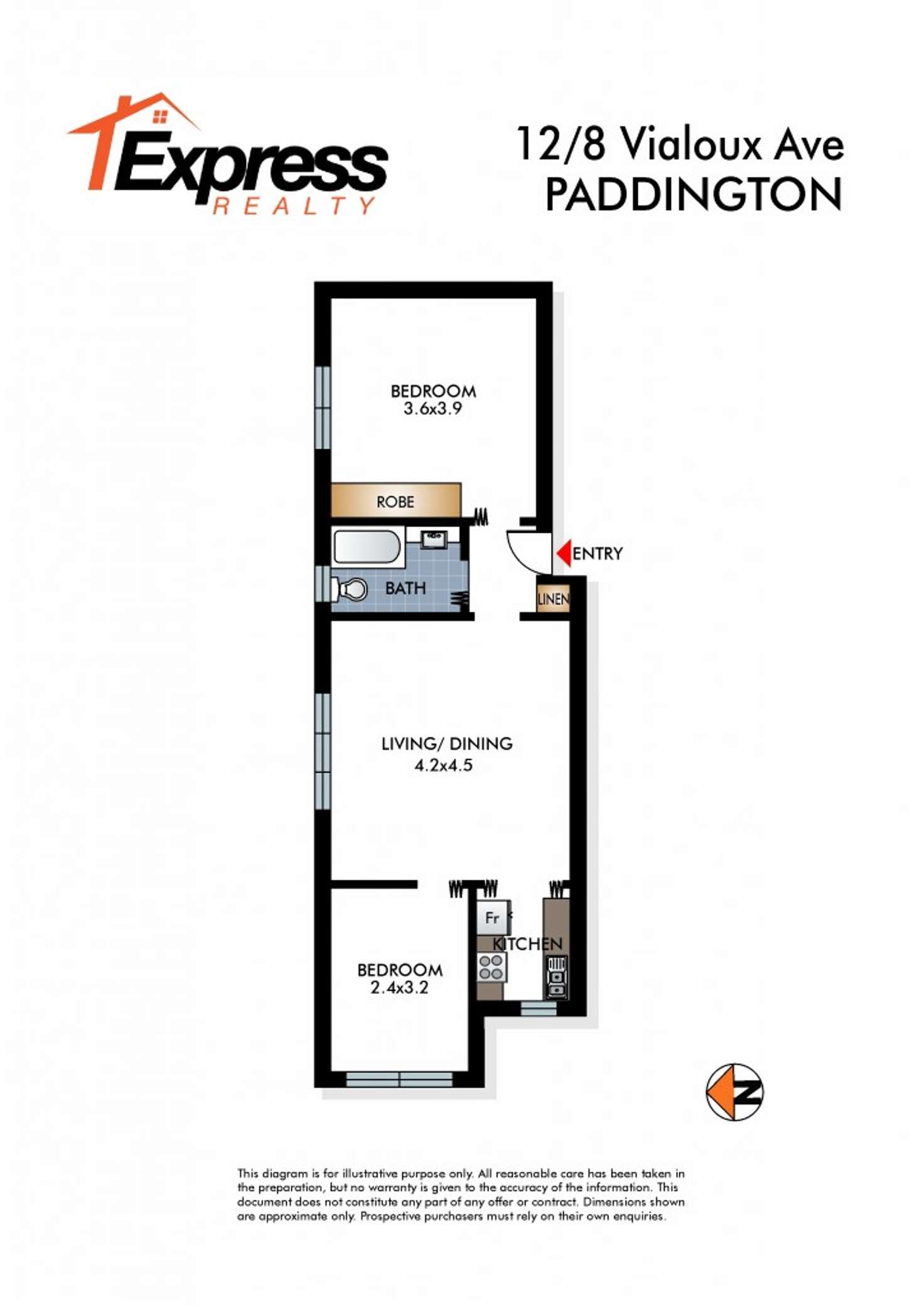 Floorplan of Homely apartment listing, 12/8 Vialoux Ave, Paddington NSW 2021