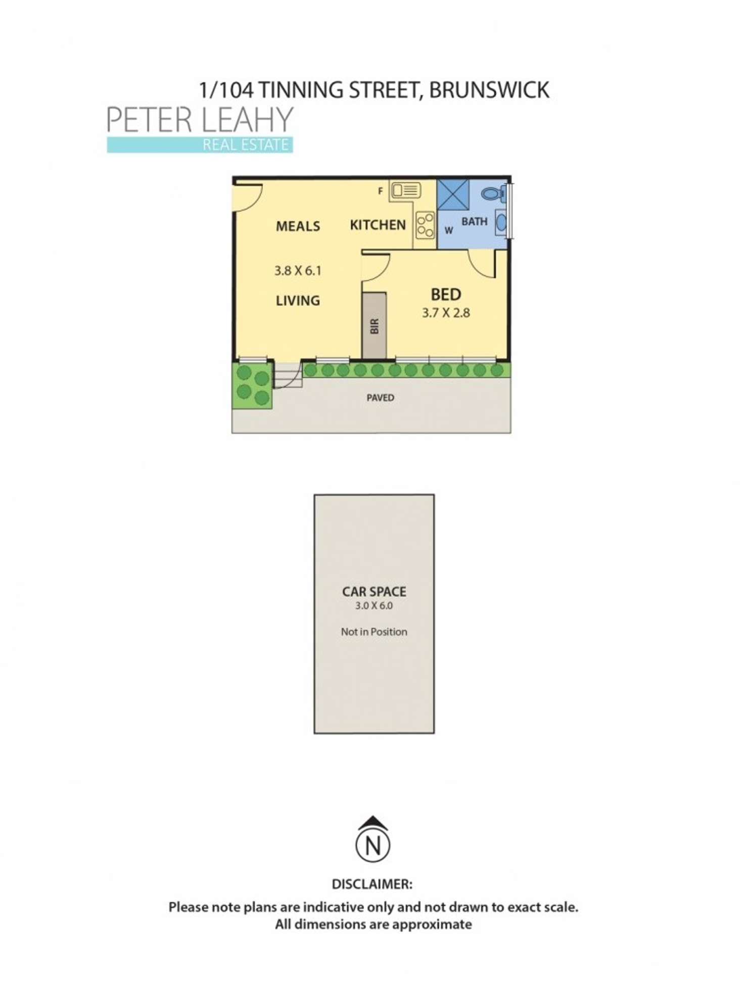 Floorplan of Homely unit listing, 1/104 Tinning Street, Brunswick VIC 3056