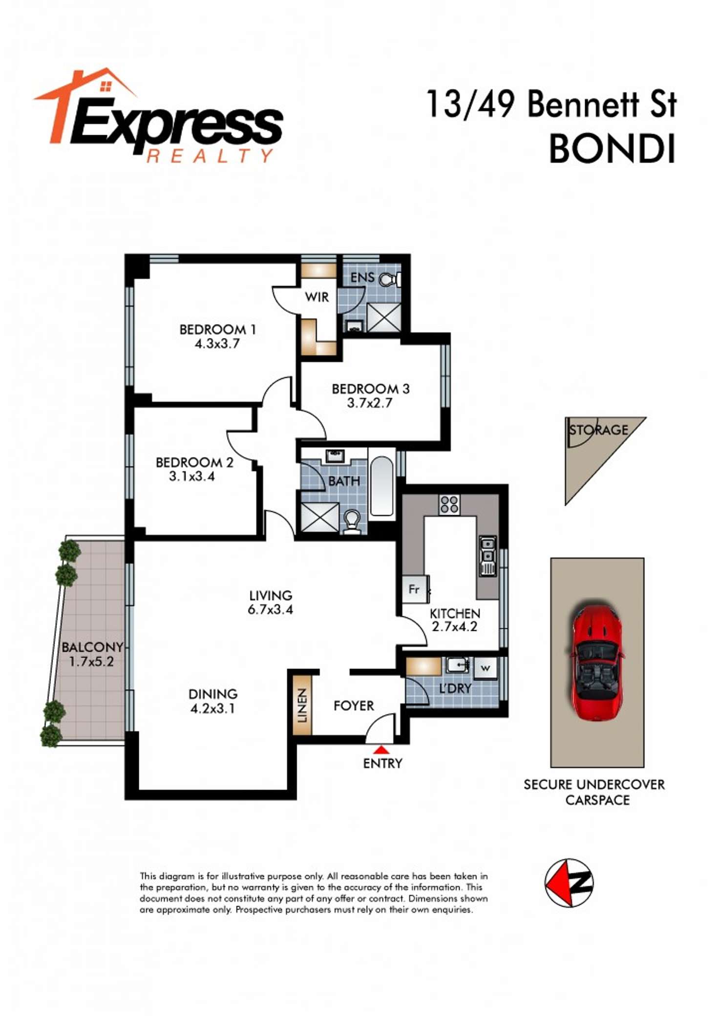 Floorplan of Homely unit listing, 13/49 Bennett Street, Bondi NSW 2026