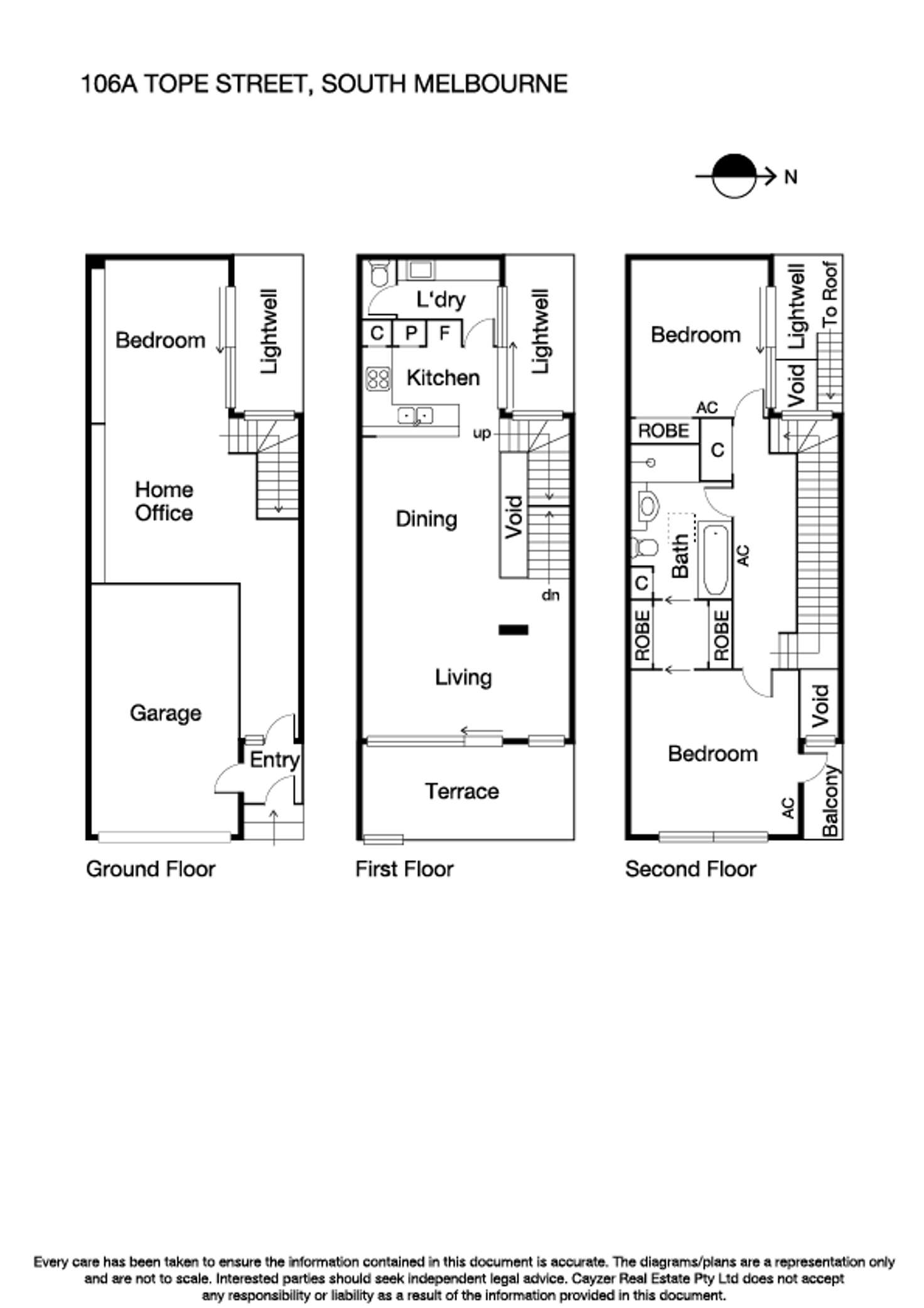 Floorplan of Homely townhouse listing, 106A Tope Street, South Melbourne VIC 3205