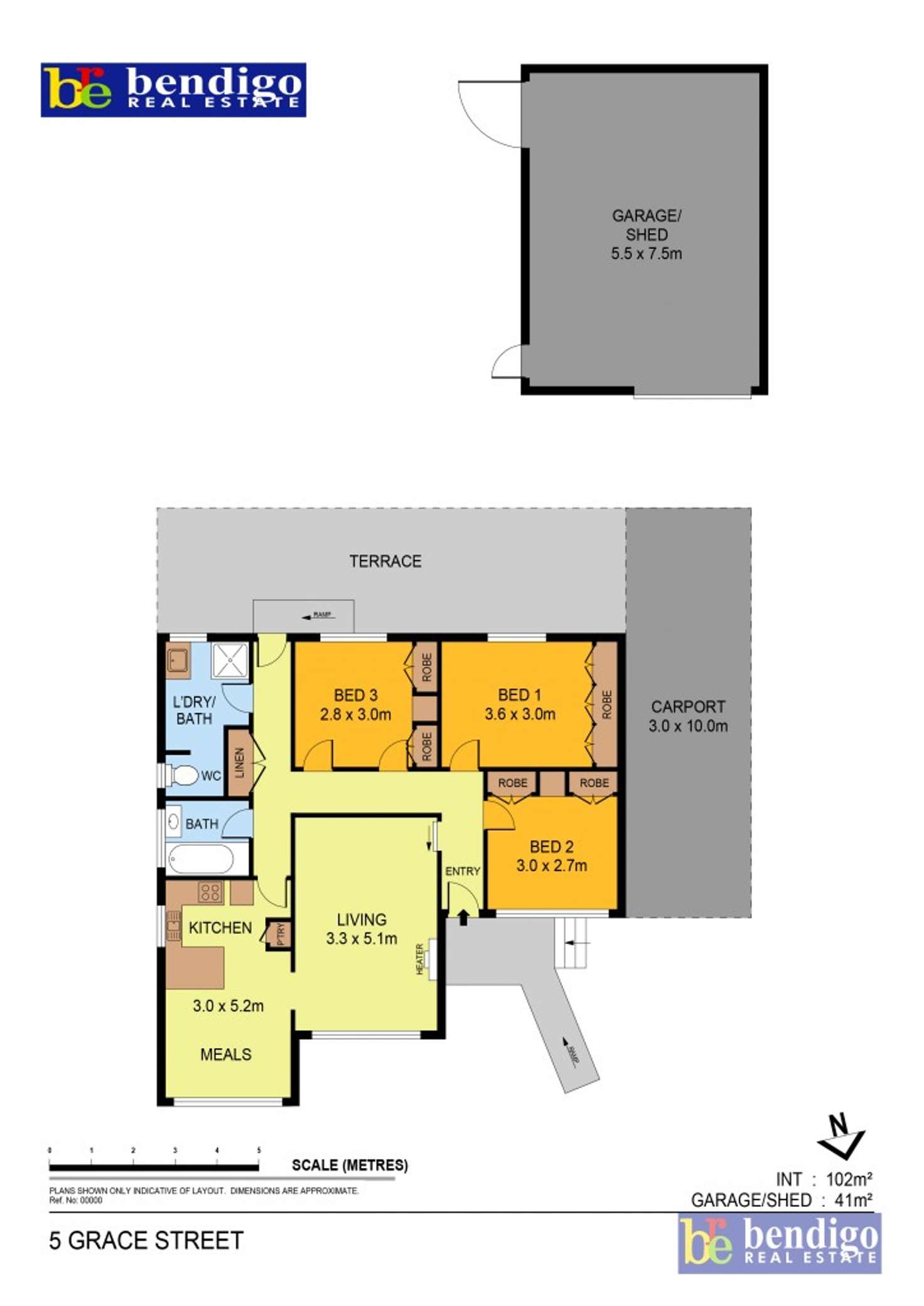 Floorplan of Homely house listing, 5 Grace Street, White Hills VIC 3550