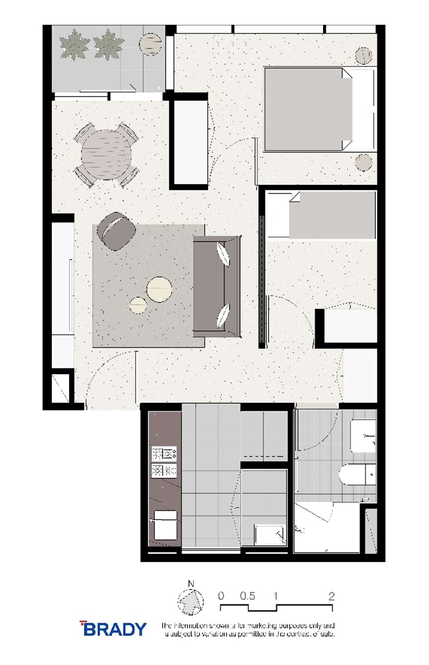 Floorplan of Homely apartment listing, 2212/500 Elizabeth Street, Melbourne VIC 3000