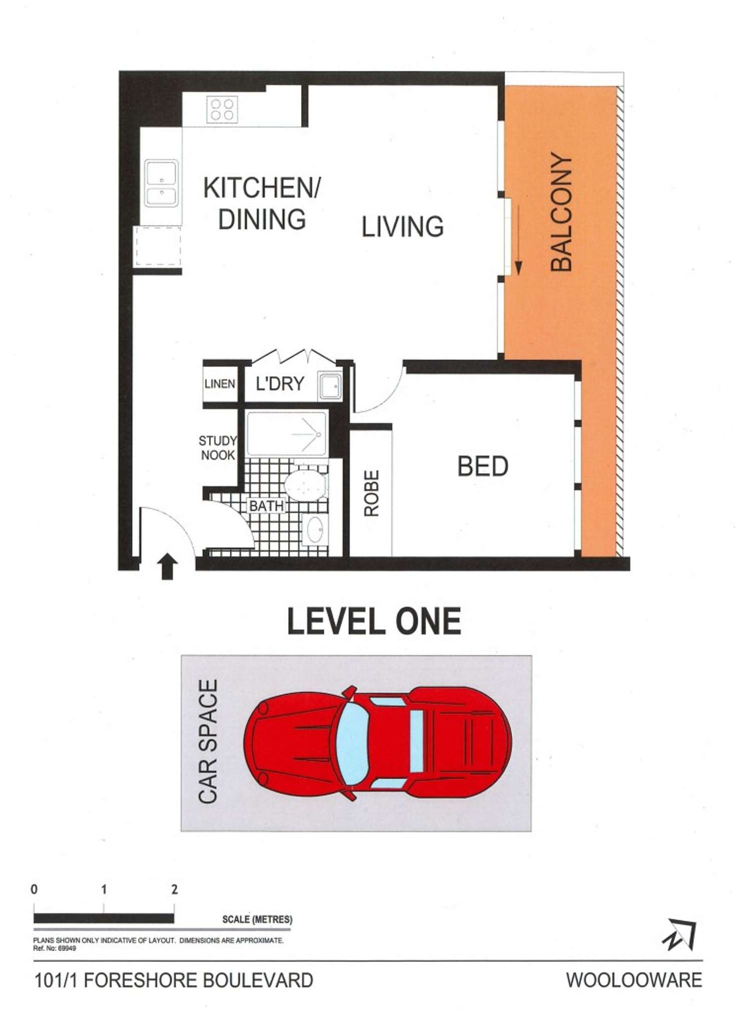 Floorplan of Homely unit listing, 101/1 Foreshore Boulevard, Woolooware NSW 2230