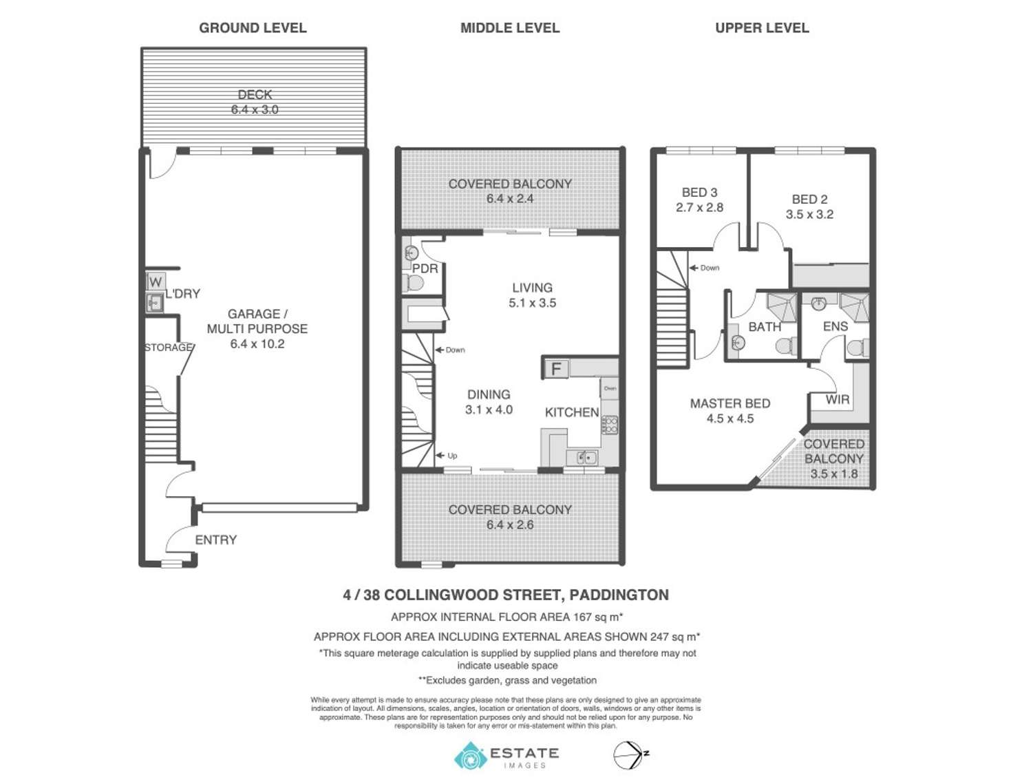 Floorplan of Homely townhouse listing, 4/38 Collingwood Street, Paddington QLD 4064