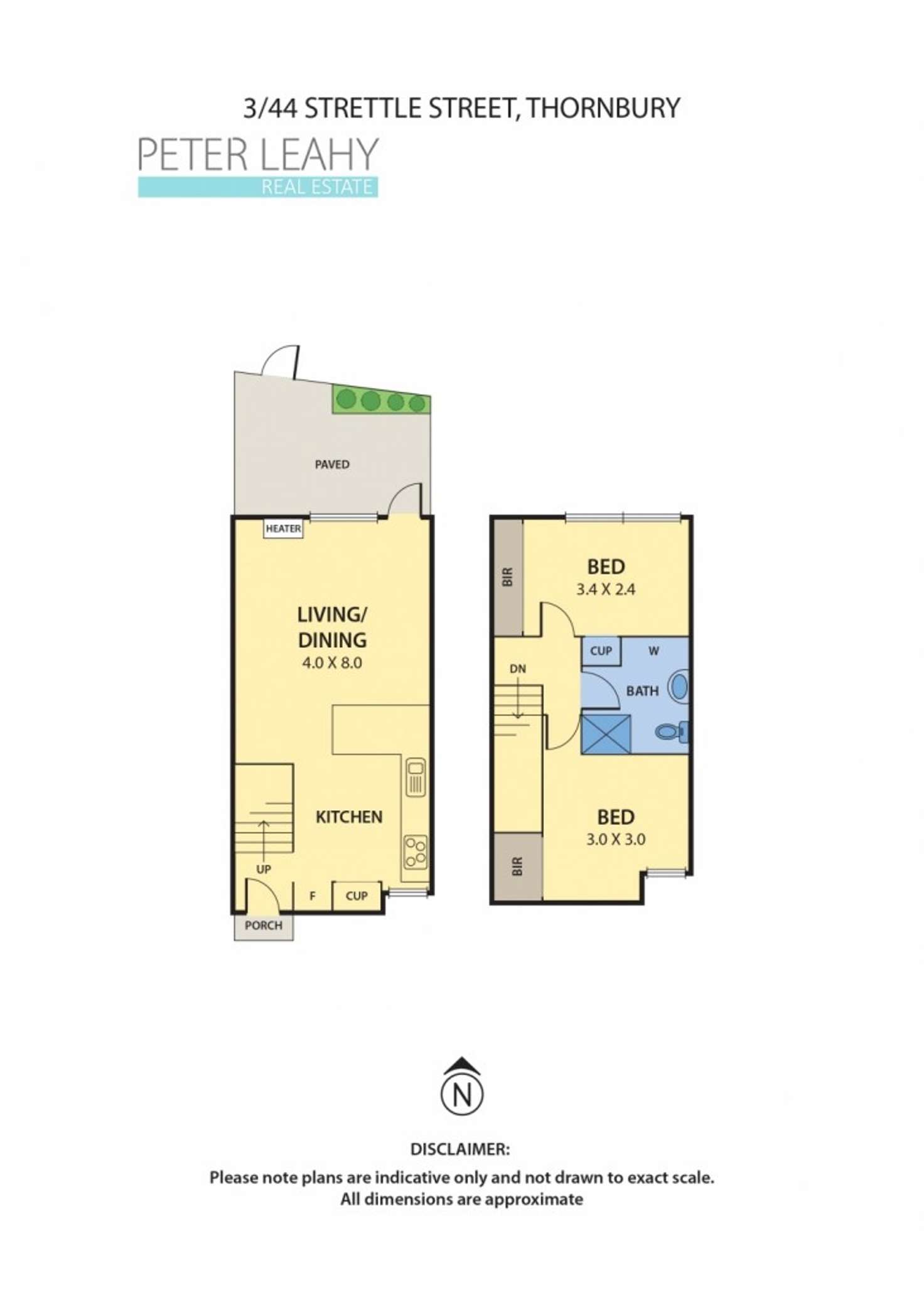 Floorplan of Homely townhouse listing, 3/44 Strettle Street, Thornbury VIC 3071