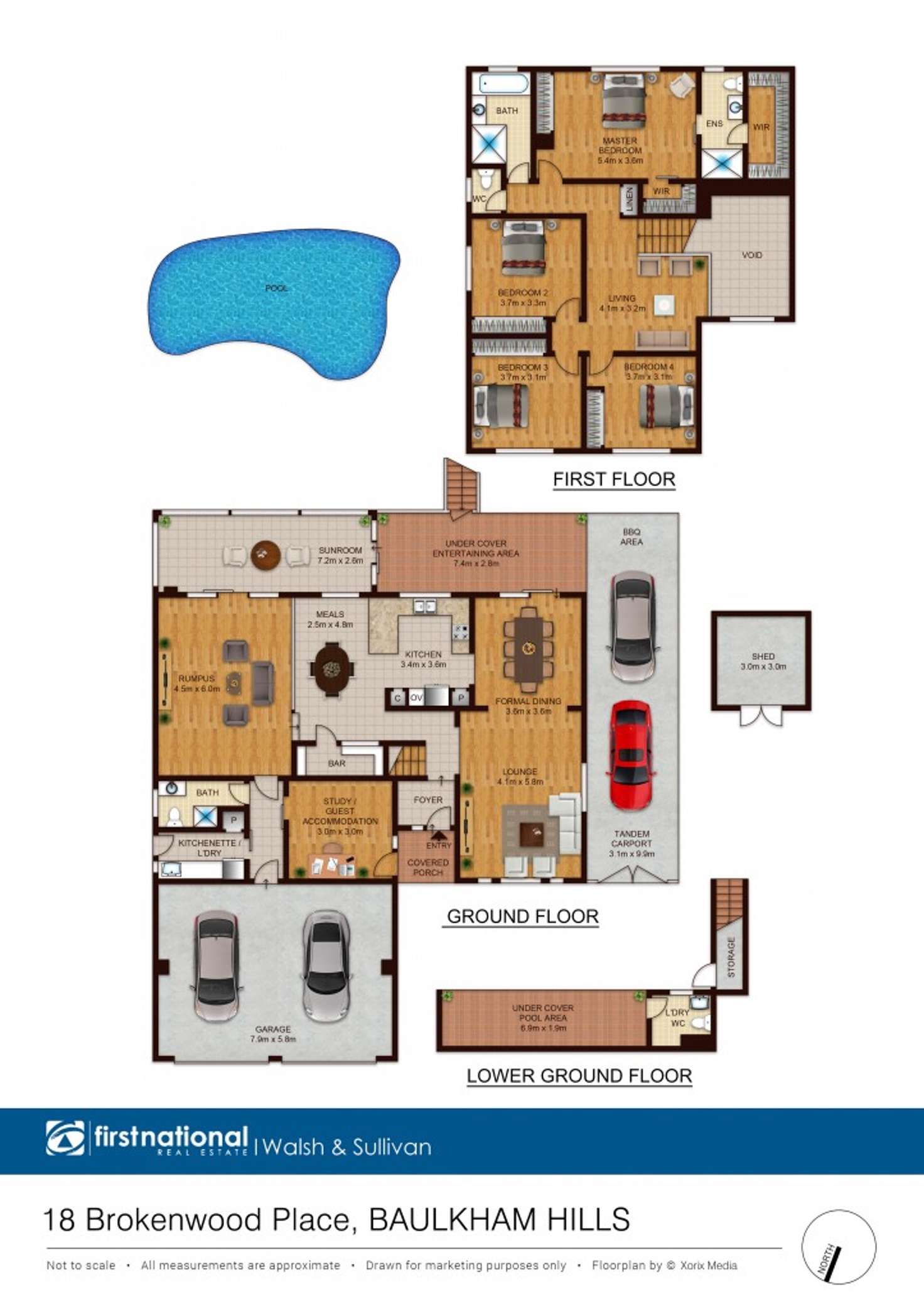 Floorplan of Homely house listing, 18 Brokenwood Place, Baulkham Hills NSW 2153