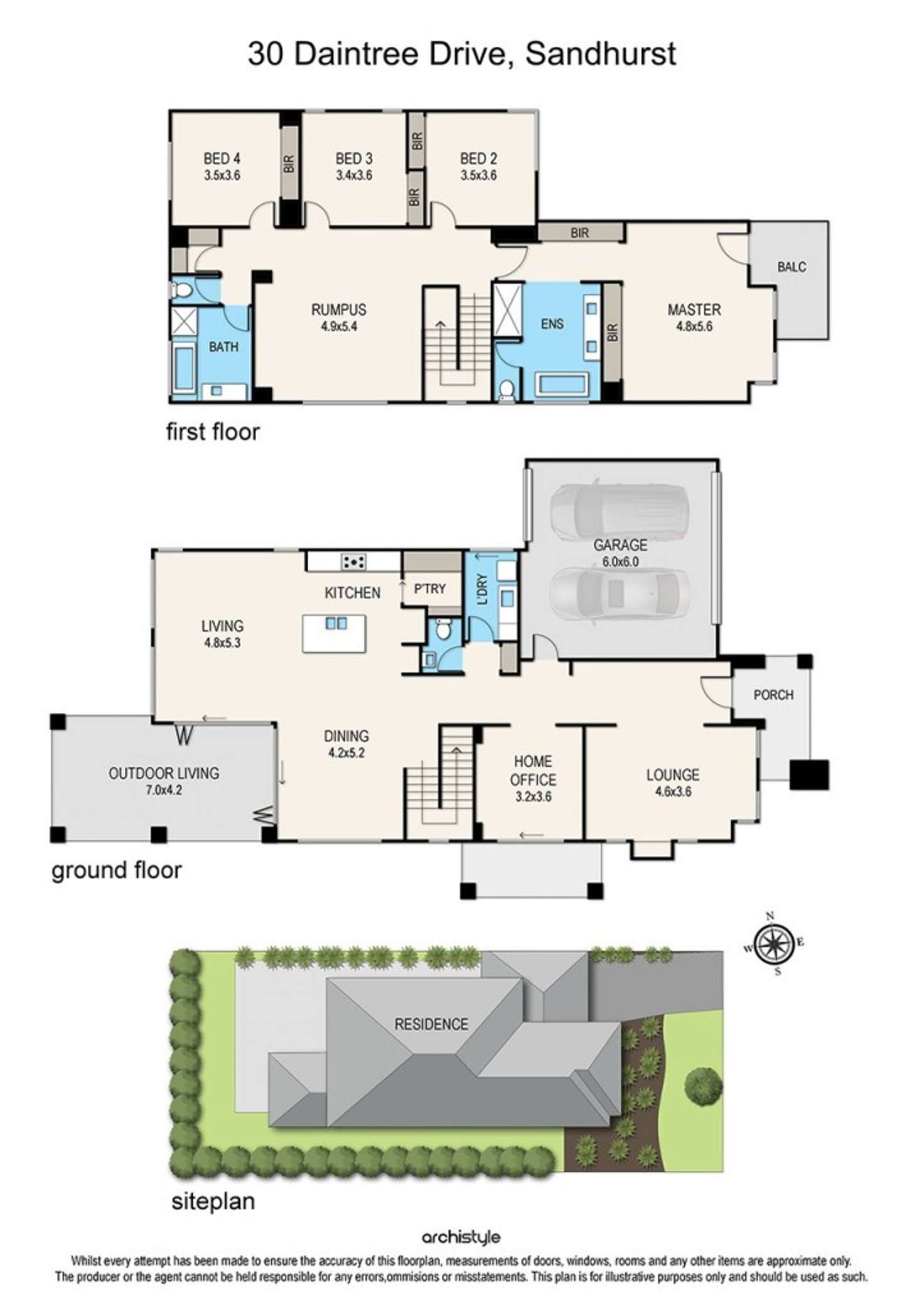 Floorplan of Homely house listing, 30 Daintree Drive, Sandhurst VIC 3977