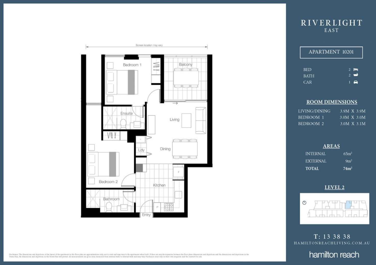 Floorplan of Homely apartment listing, 10601/320 MacArthur Ave, Hamilton QLD 4007