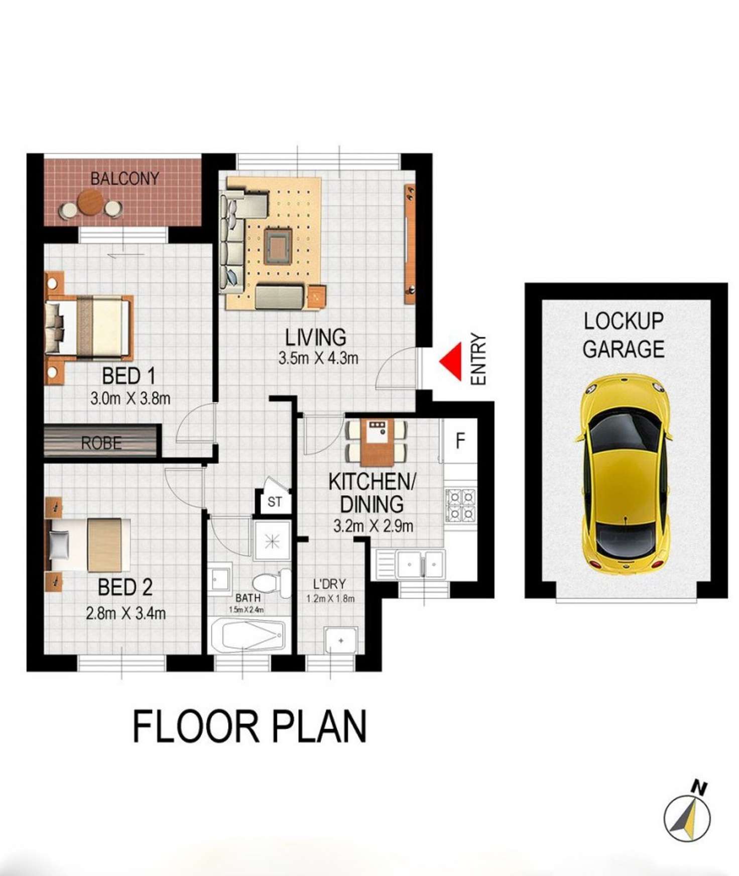 Floorplan of Homely unit listing, 2/54 Macdonald Street, Lakemba NSW 2195