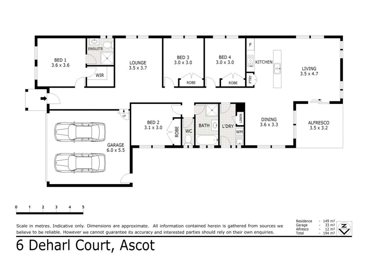 Floorplan of Homely house listing, 6 Deharl Court, Ascot VIC 3551