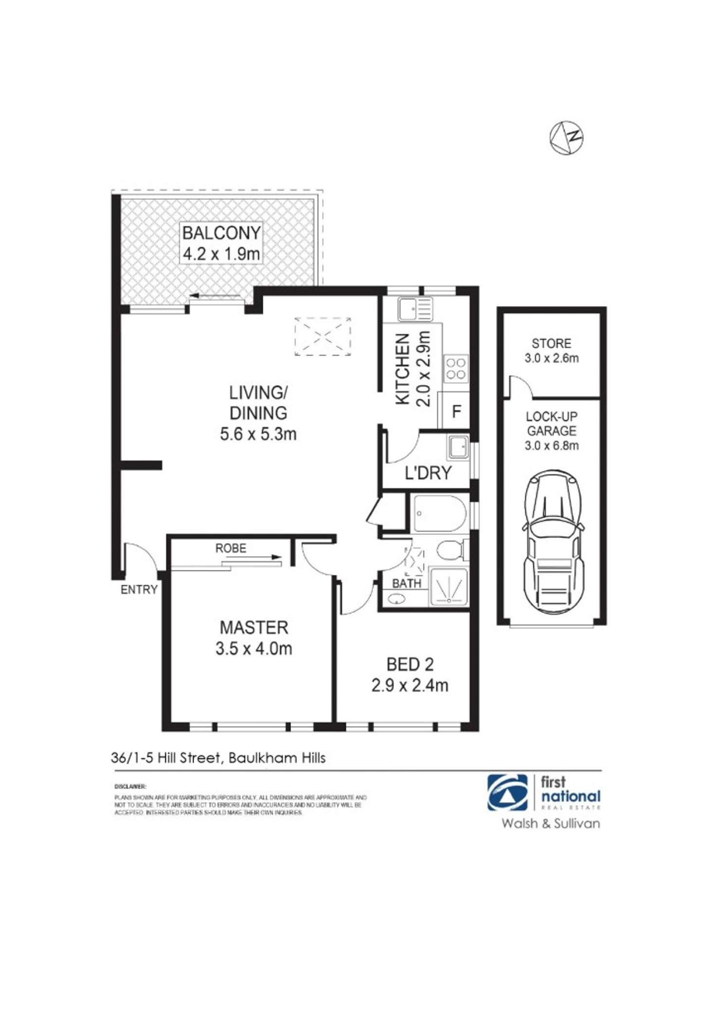 Floorplan of Homely unit listing, 36/1-5 Hill Street, Baulkham Hills NSW 2153