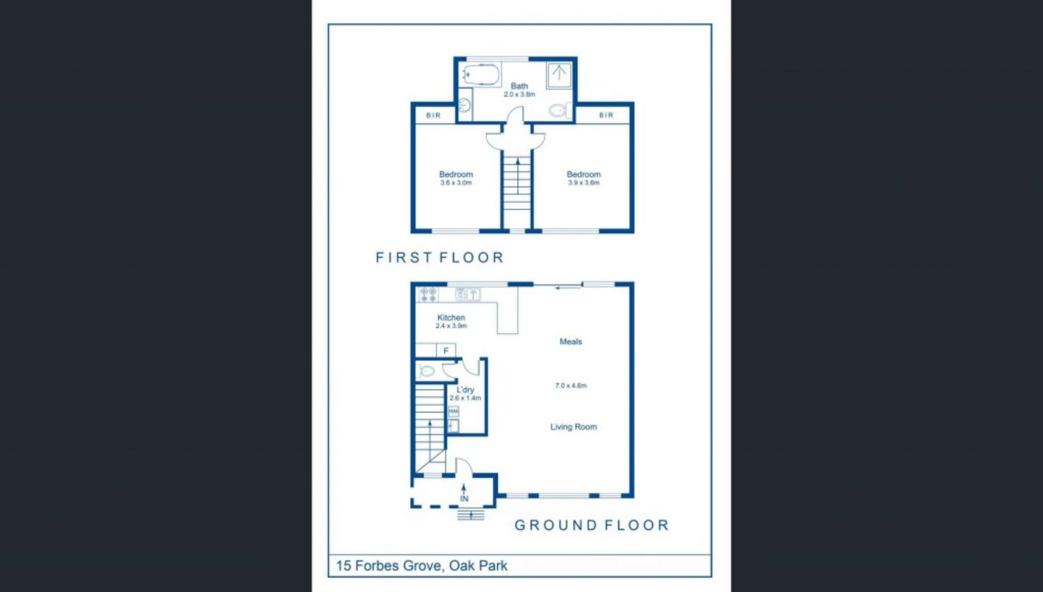 Floorplan of Homely townhouse listing, 15 Forbes Grove, Oak Park VIC 3046