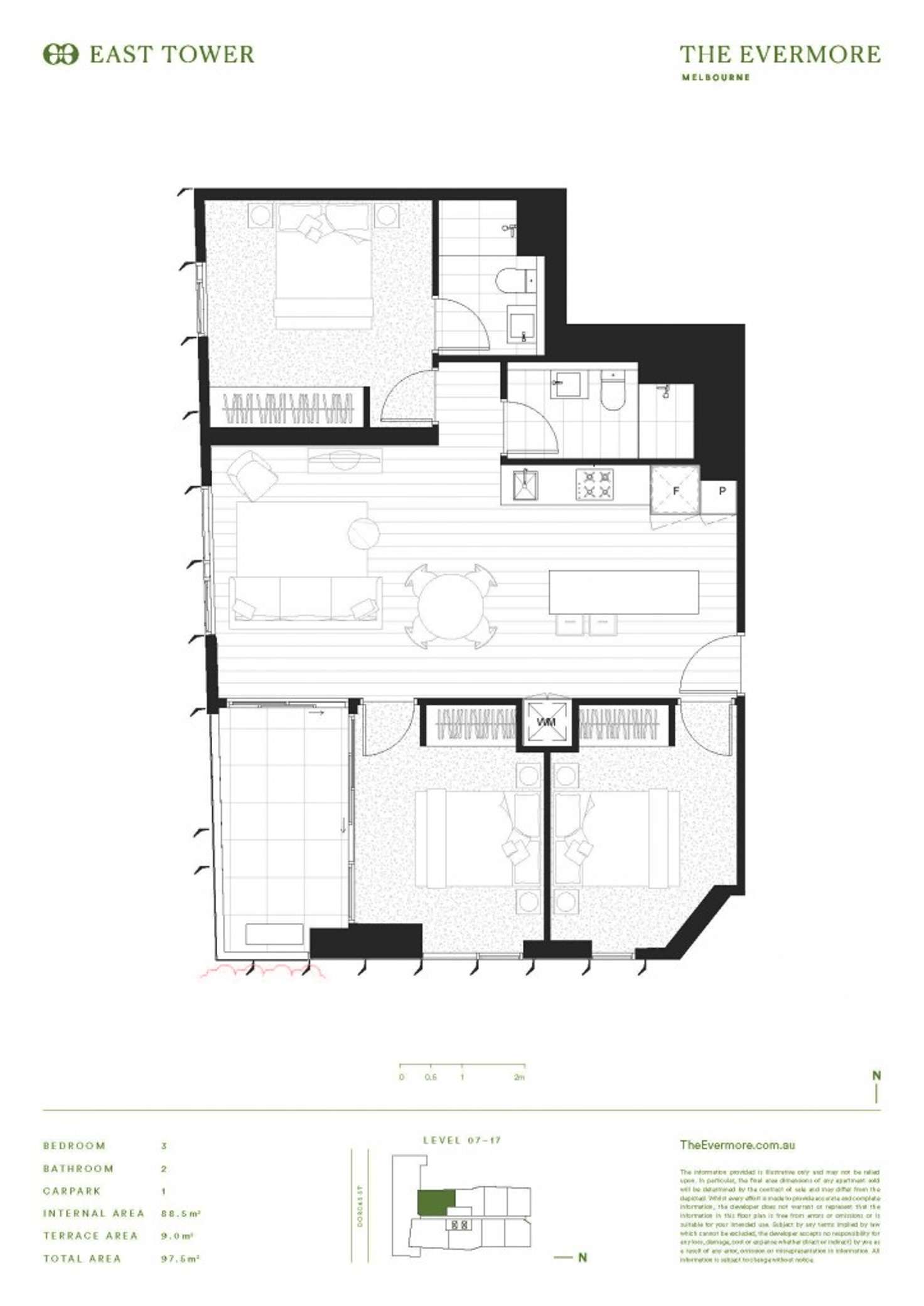 Floorplan of Homely apartment listing, 1208B/56 Dorcas Street, Southbank VIC 3006
