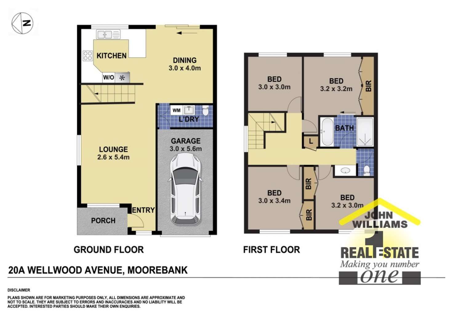 Floorplan of Homely semiDetached listing, 20A Wellwood Avenue, Moorebank NSW 2170