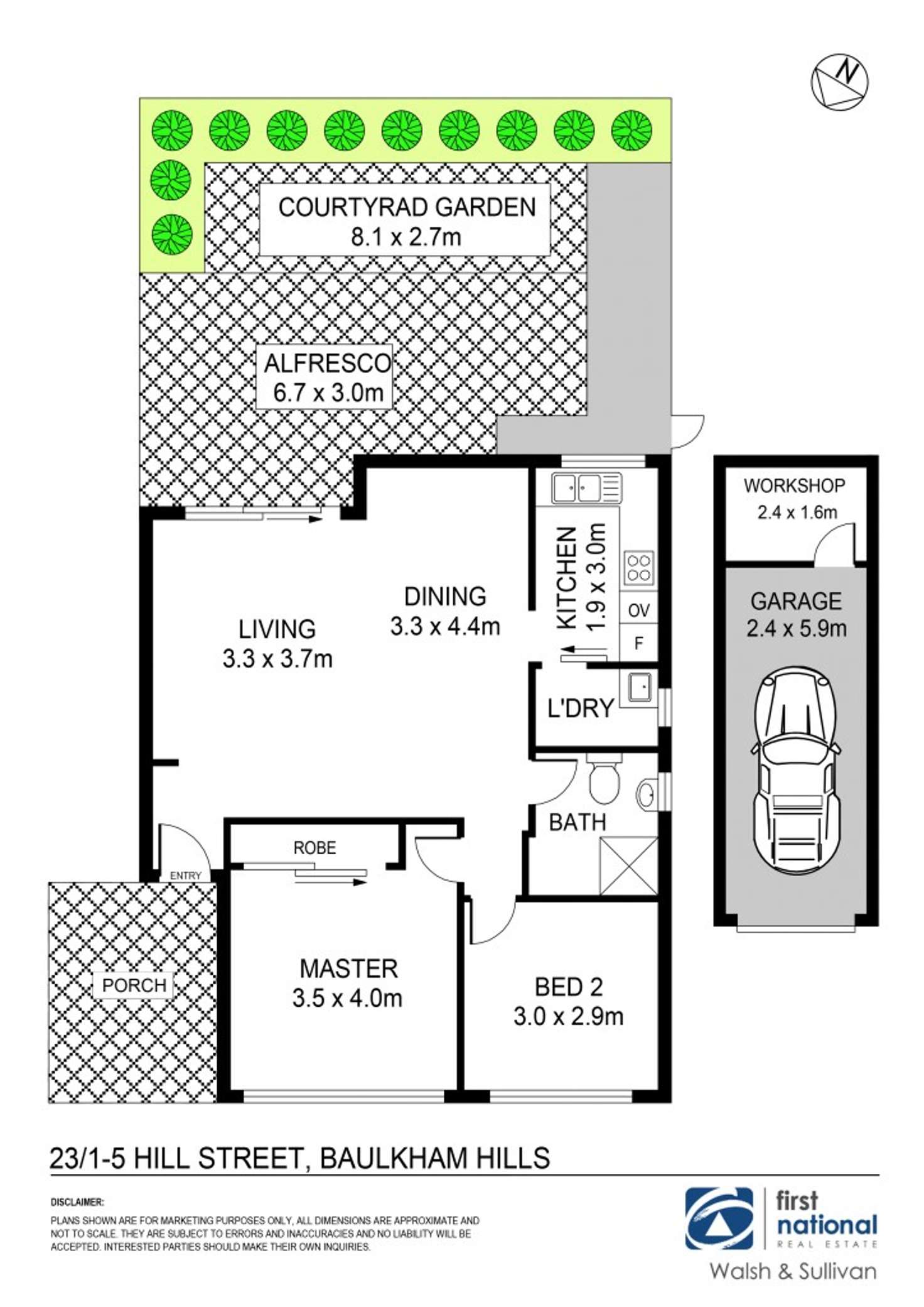 Floorplan of Homely villa listing, 23/1-5 Hill Street, Baulkham Hills NSW 2153