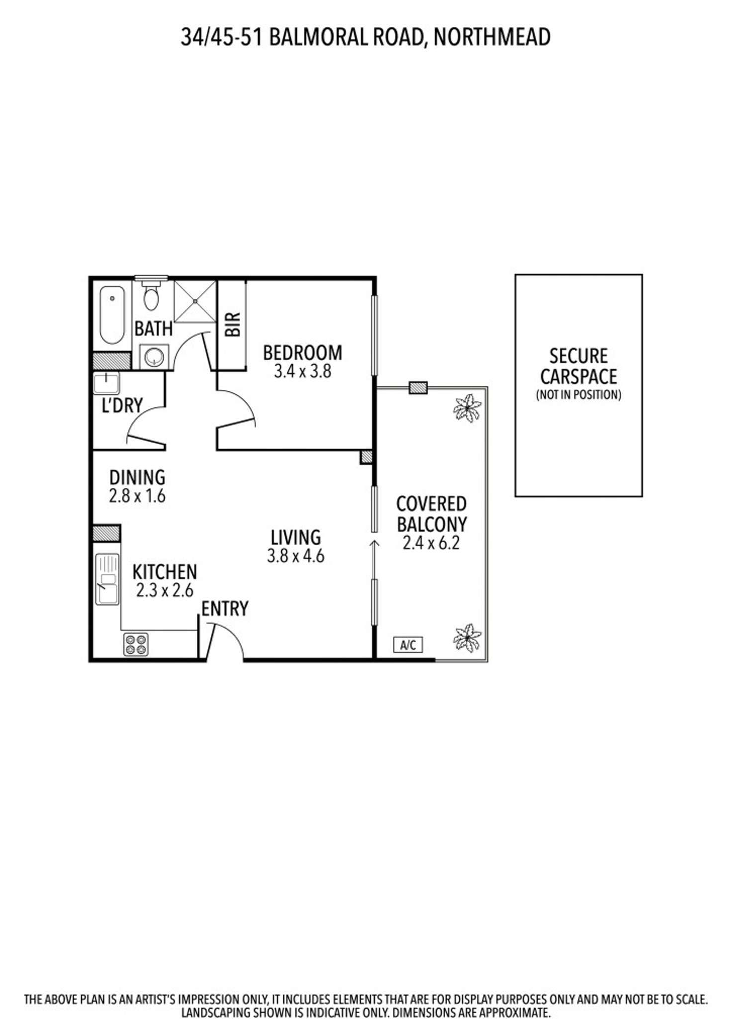 Floorplan of Homely apartment listing, 34/45-51 Balmoral Road, Northmead NSW 2152