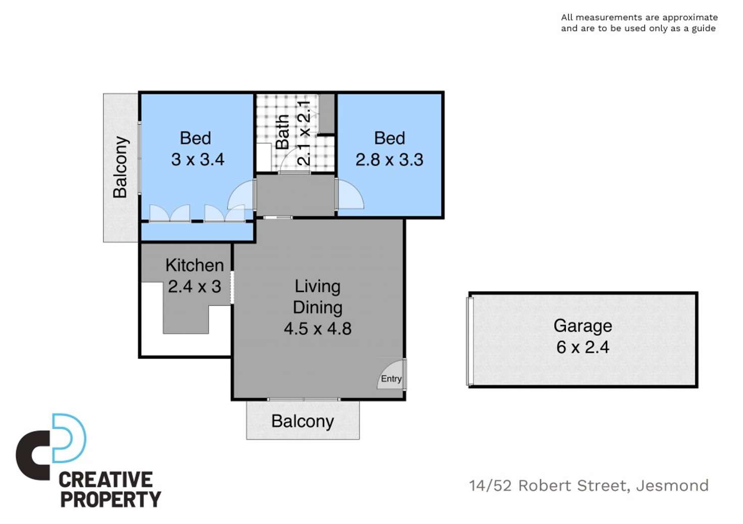 Floorplan of Homely unit listing, 14/52 Robert Street, Jesmond NSW 2299